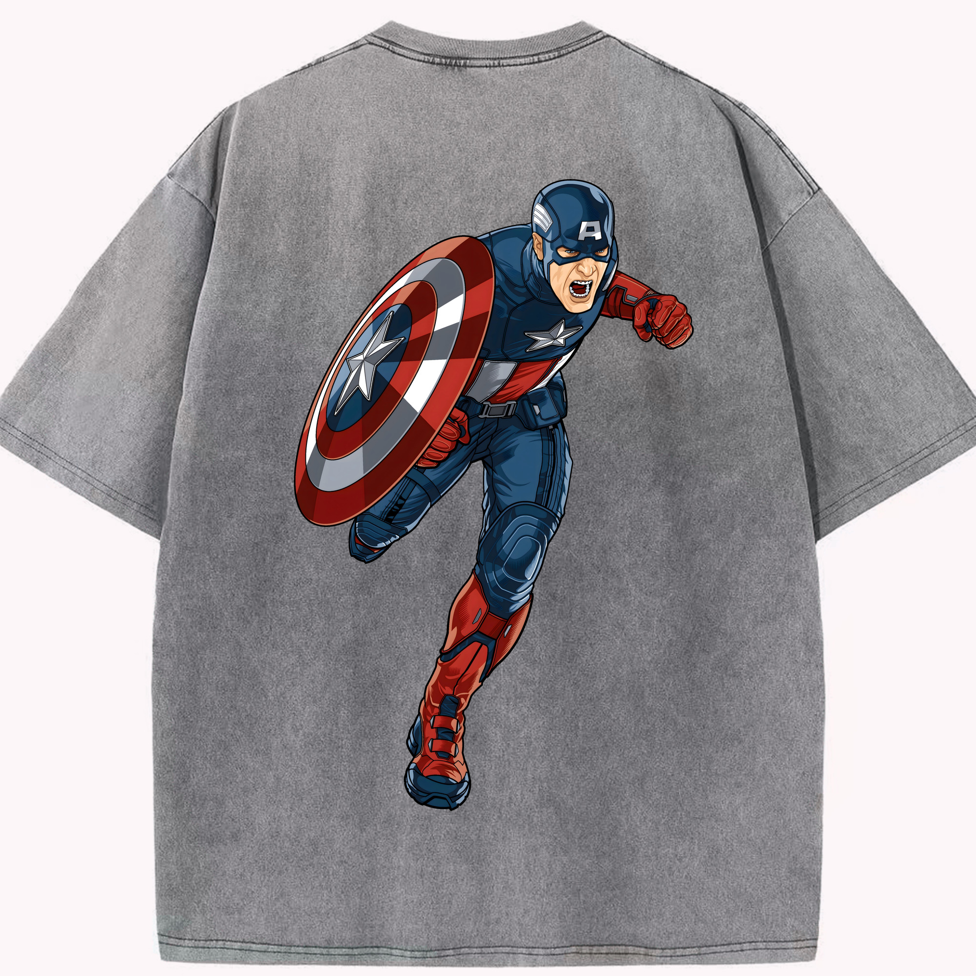 （画像用） アベンジャーズ The Avengers 綿100% ヴィンテージ風 半袖Tシャツ（背面プリント）