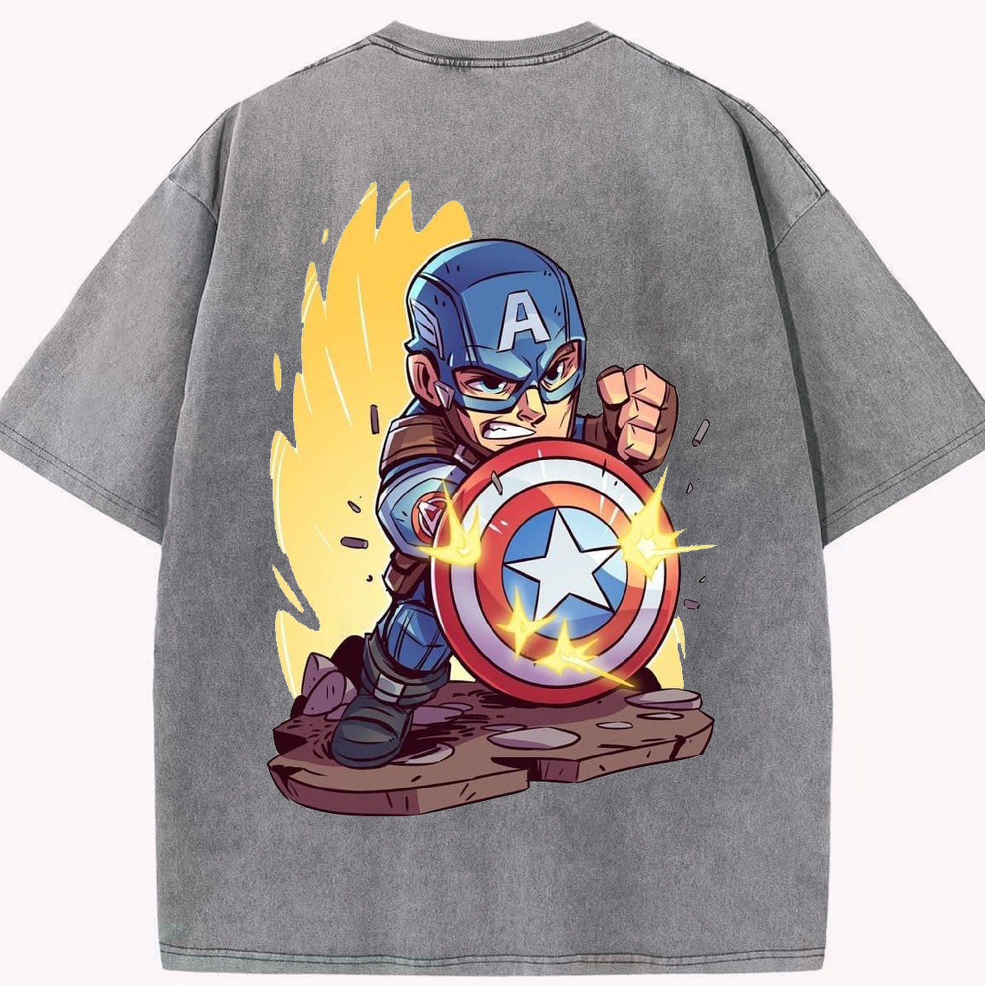 （画像用） アベンジャーズ The Avengers 綿100% ヴィンテージ風 半袖Tシャツ（背面プリント）