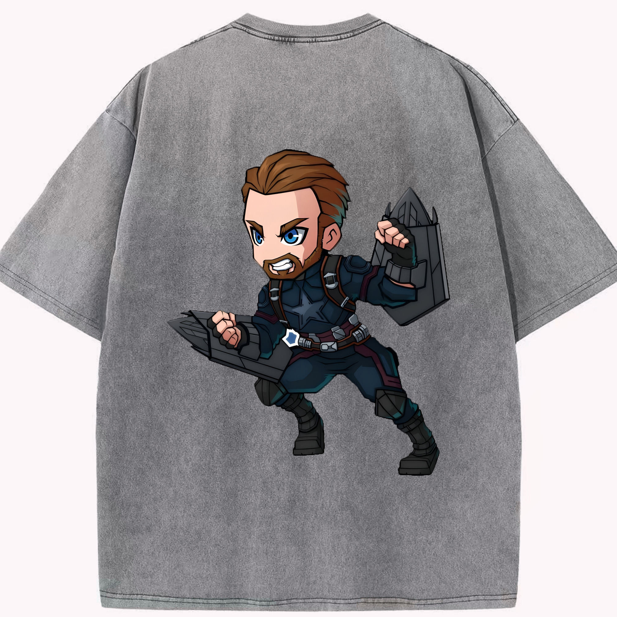 （画像用） アベンジャーズ The Avengers 綿100% ヴィンテージ風 半袖Tシャツ（背面プリント）