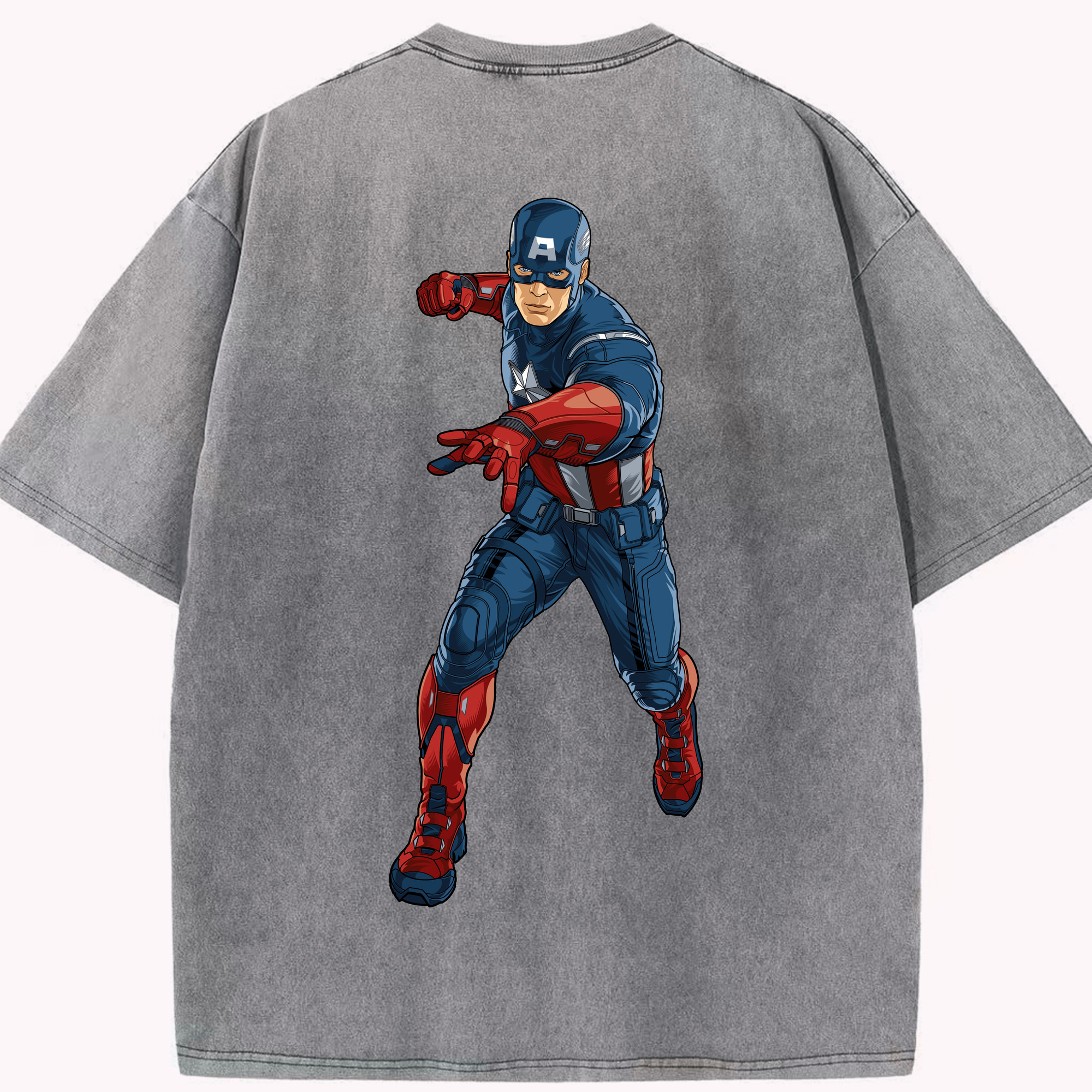 （画像用） アベンジャーズ The Avengers 綿100% ヴィンテージ風 半袖Tシャツ（背面プリント）