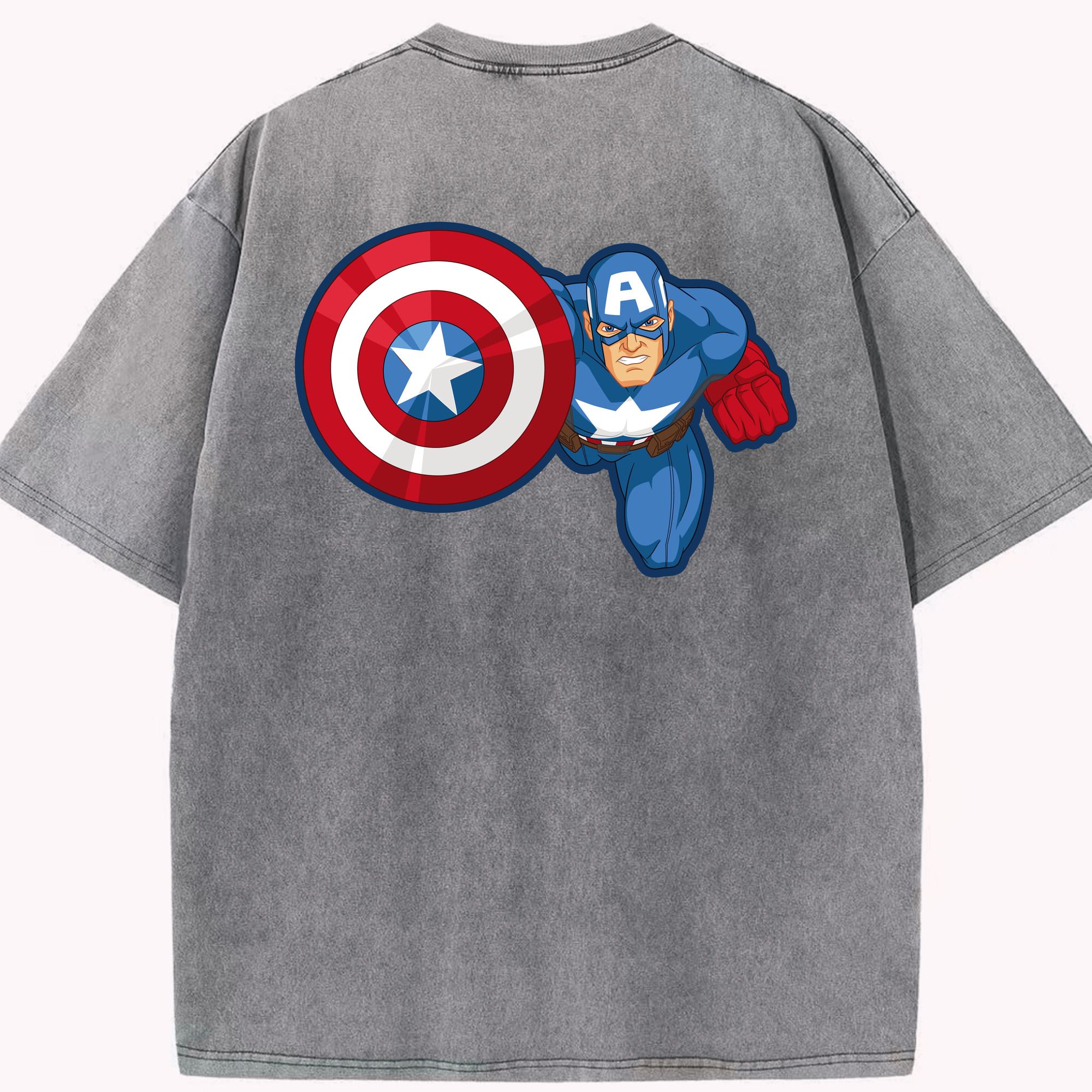 （画像用） アベンジャーズ The Avengers 綿100% ヴィンテージ風 半袖Tシャツ（背面プリント）