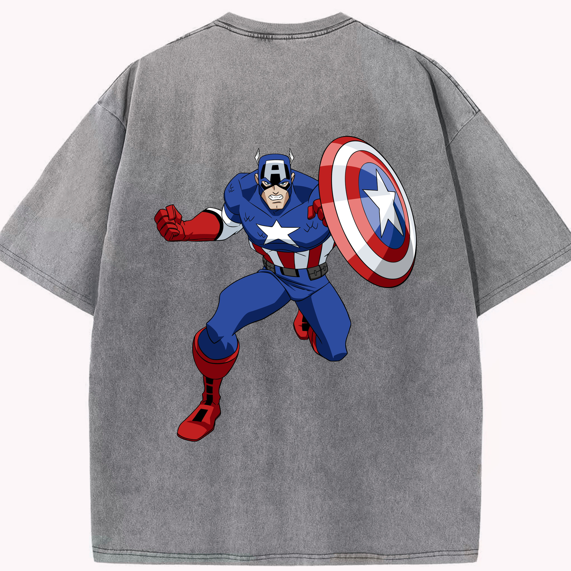 （画像用） アベンジャーズ The Avengers 綿100% ヴィンテージ風 半袖Tシャツ（背面プリント）