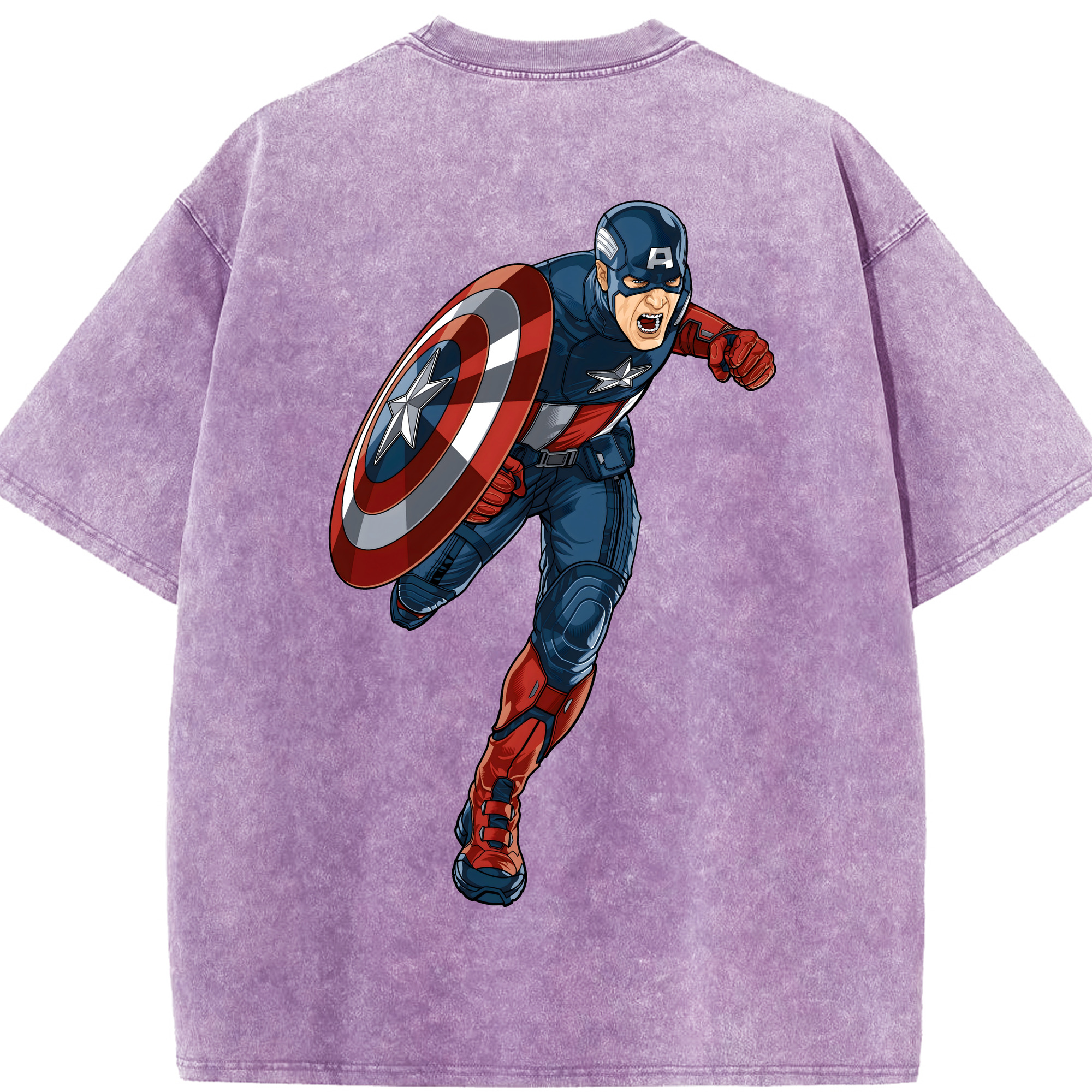 （画像用） アベンジャーズ The Avengers 綿100% ヴィンテージ風 半袖Tシャツ（背面プリント）