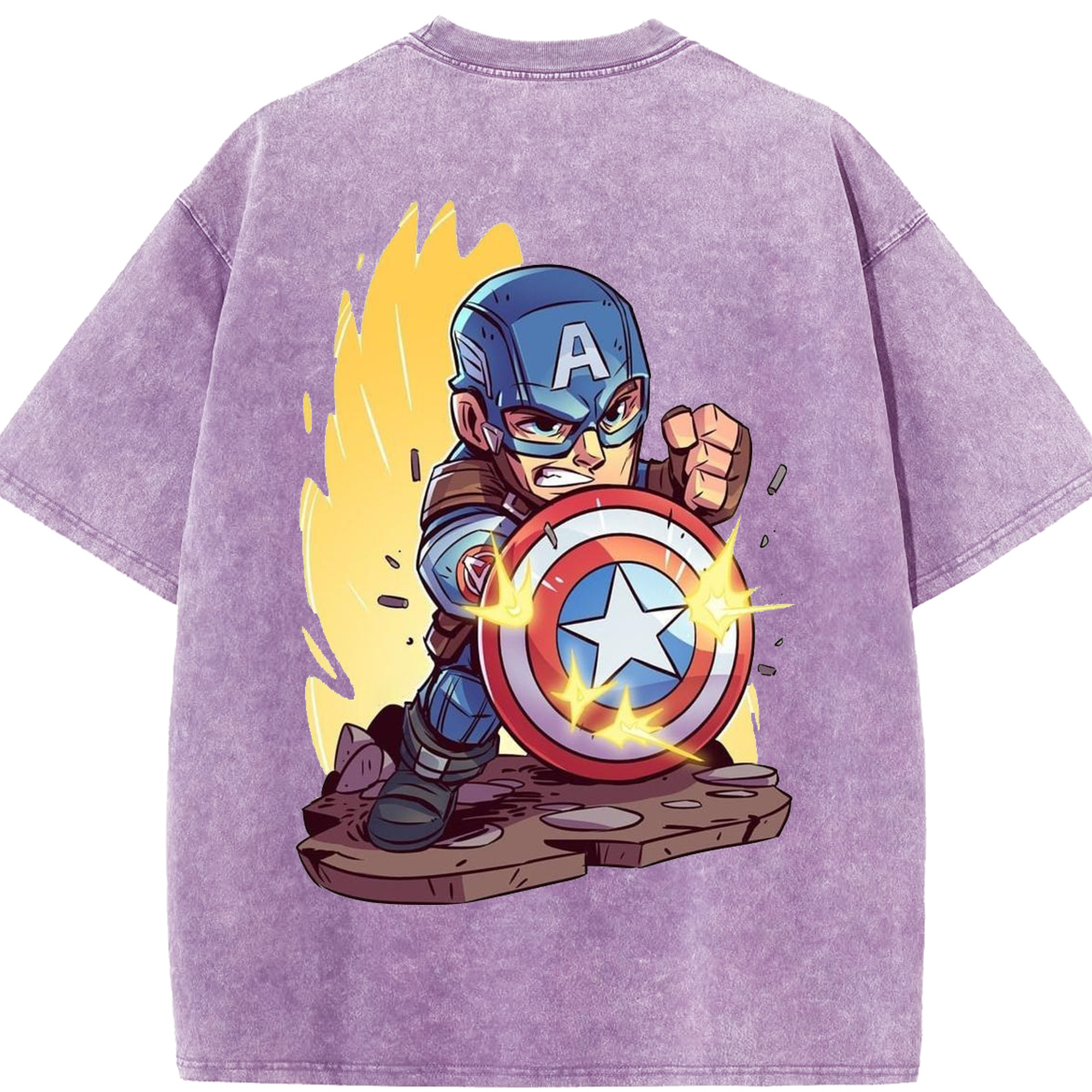 （画像用） アベンジャーズ The Avengers 綿100% ヴィンテージ風 半袖Tシャツ（背面プリント）