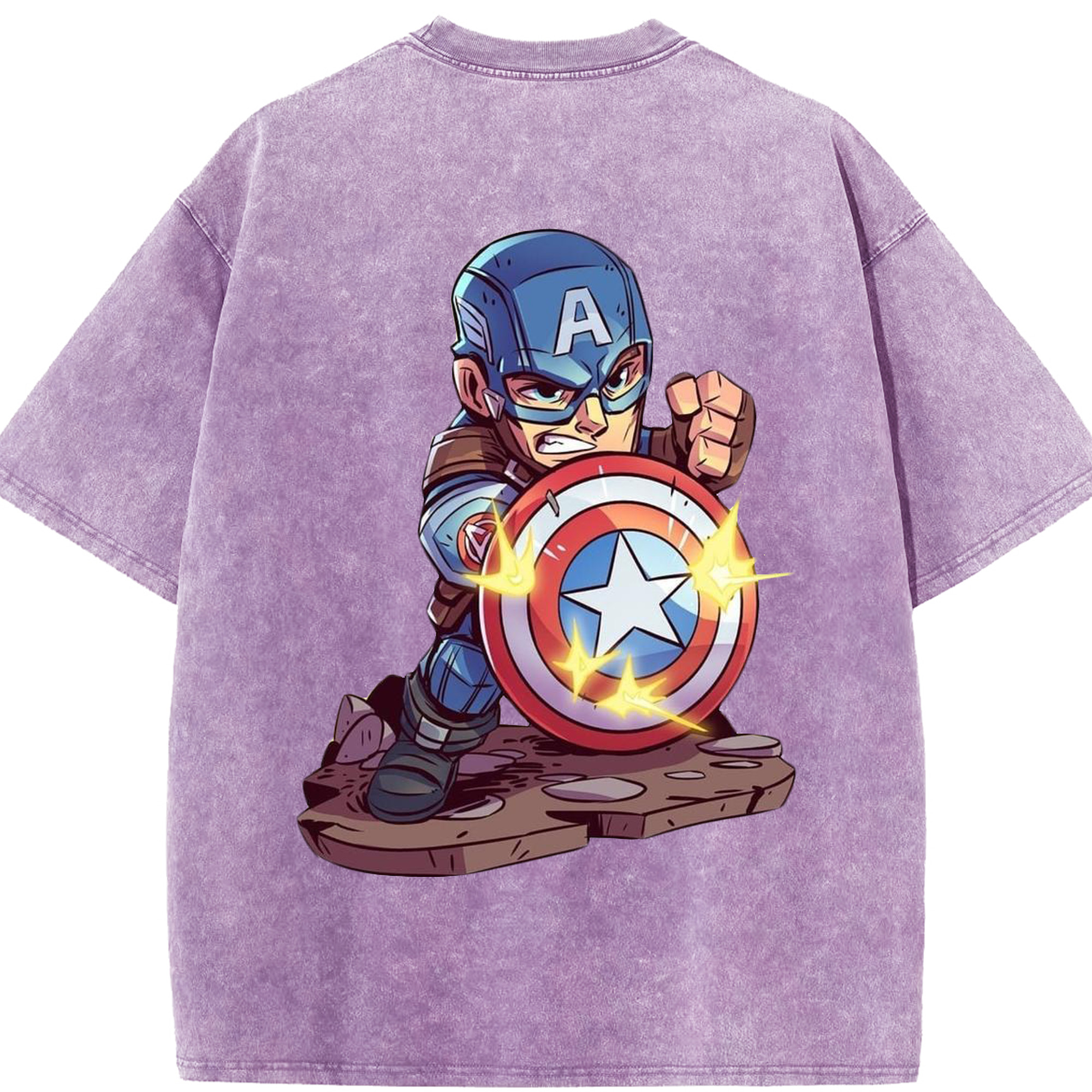 （画像用） アベンジャーズ The Avengers 綿100% ヴィンテージ風 半袖Tシャツ（背面プリント）