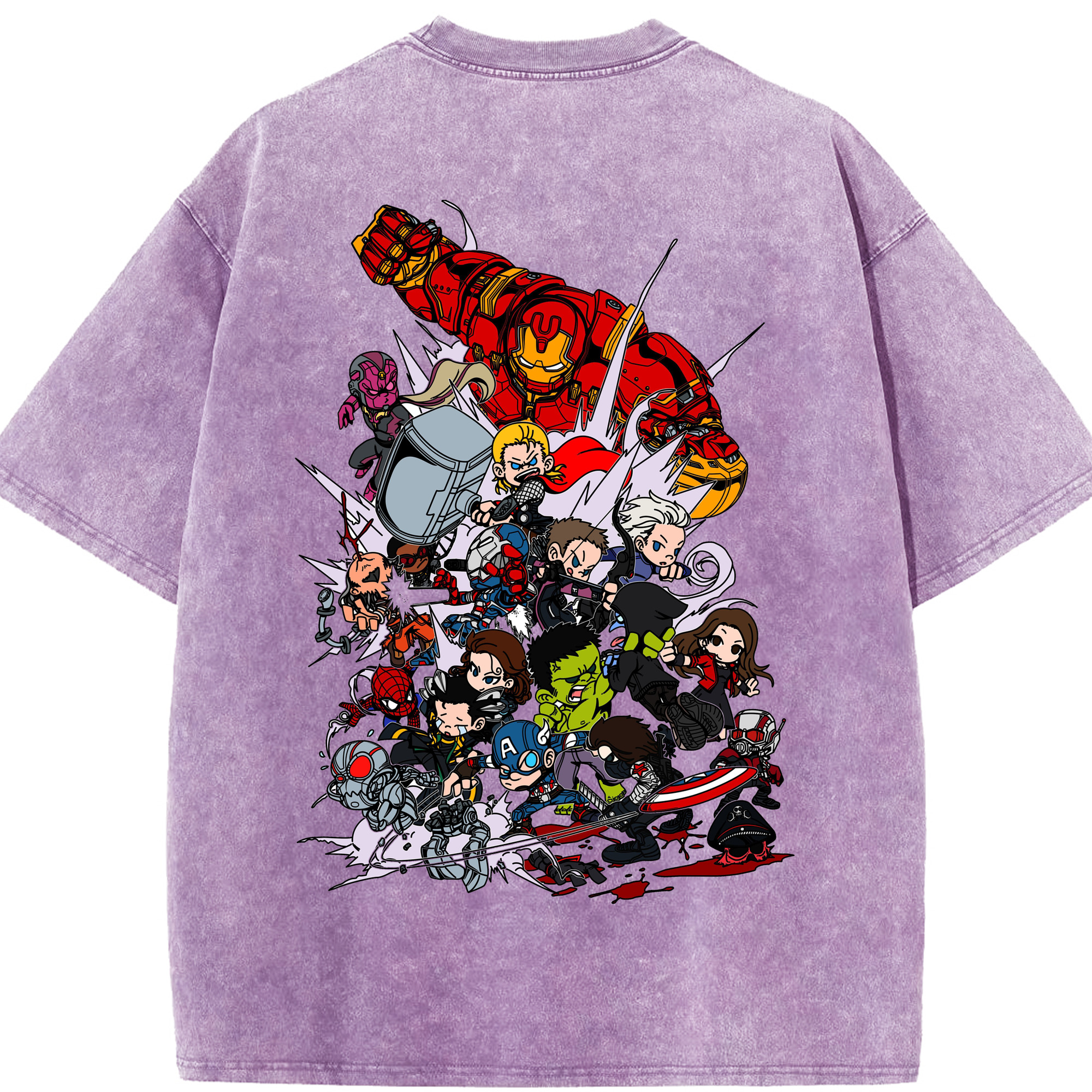 （画像用） アベンジャーズ The Avengers 綿100% ヴィンテージ風 半袖Tシャツ（背面プリント）