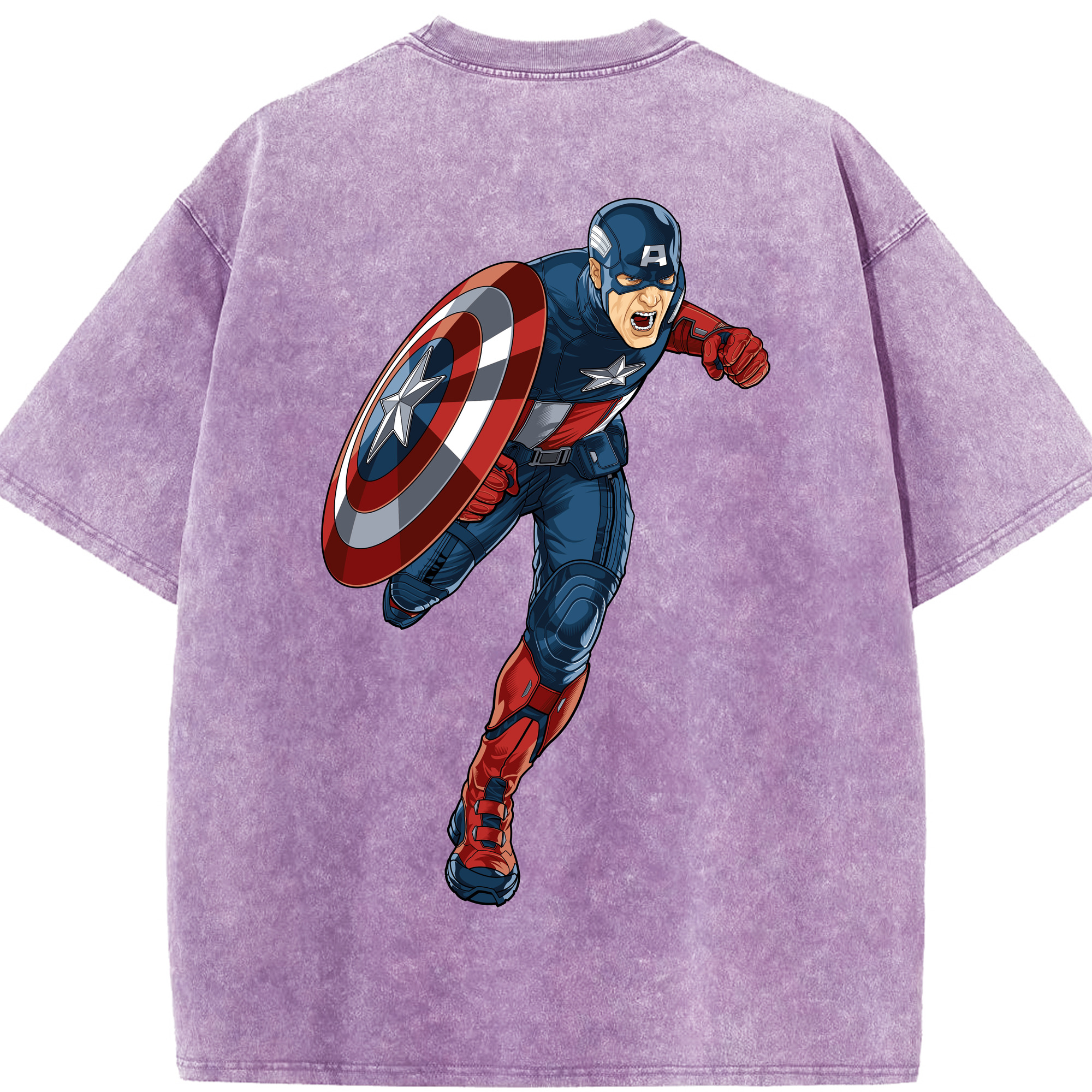 （画像用） アベンジャーズ The Avengers 綿100% ヴィンテージ風 半袖Tシャツ（背面プリント）