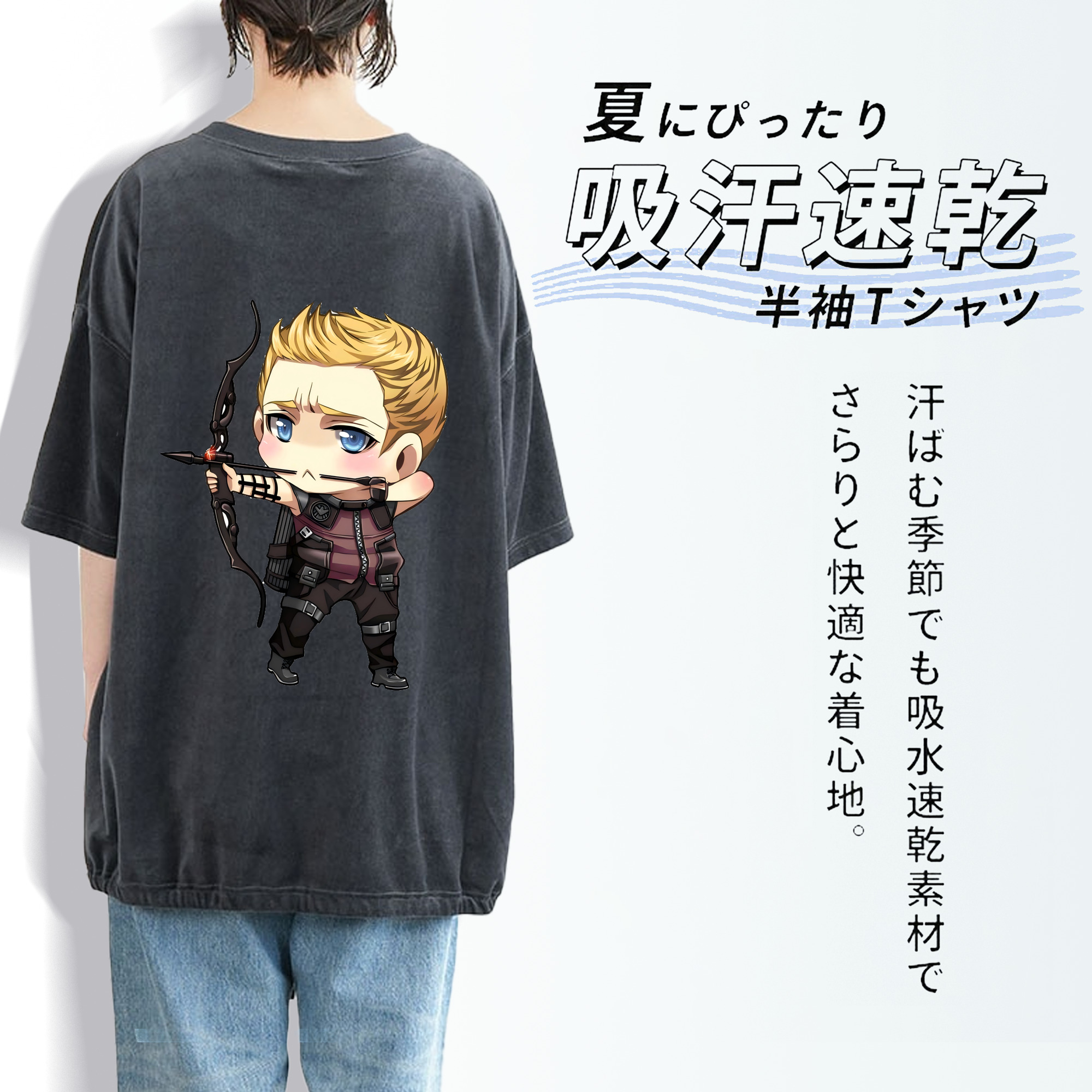 アベンジャーズ The Avengers 綿100% ヴィンテージ風 半袖Tシャツ（背面プリント）