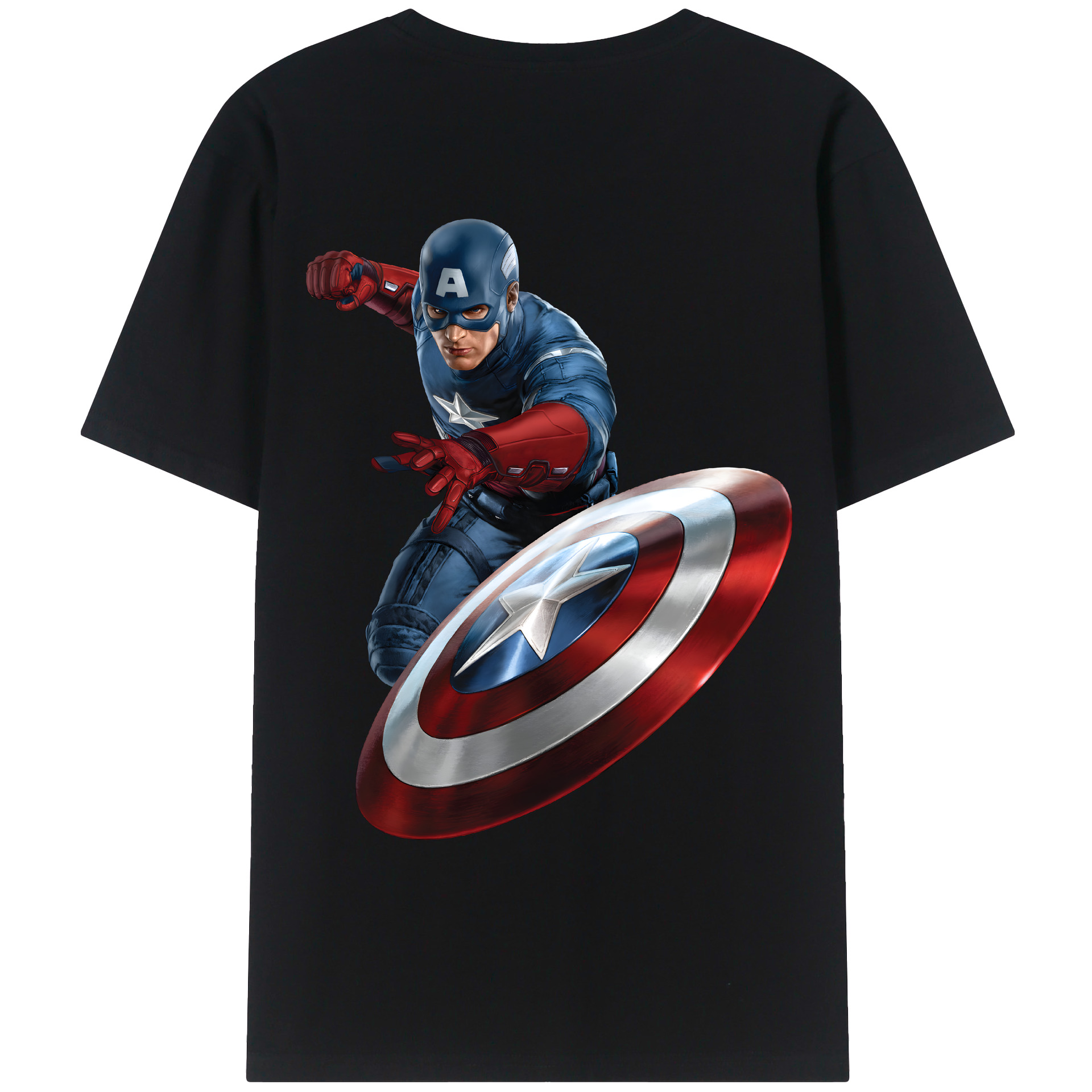 （画像用） アベンジャーズ The Avengers 綿100％ メンズ半袖Tシャツ（バックプリント） 通気性