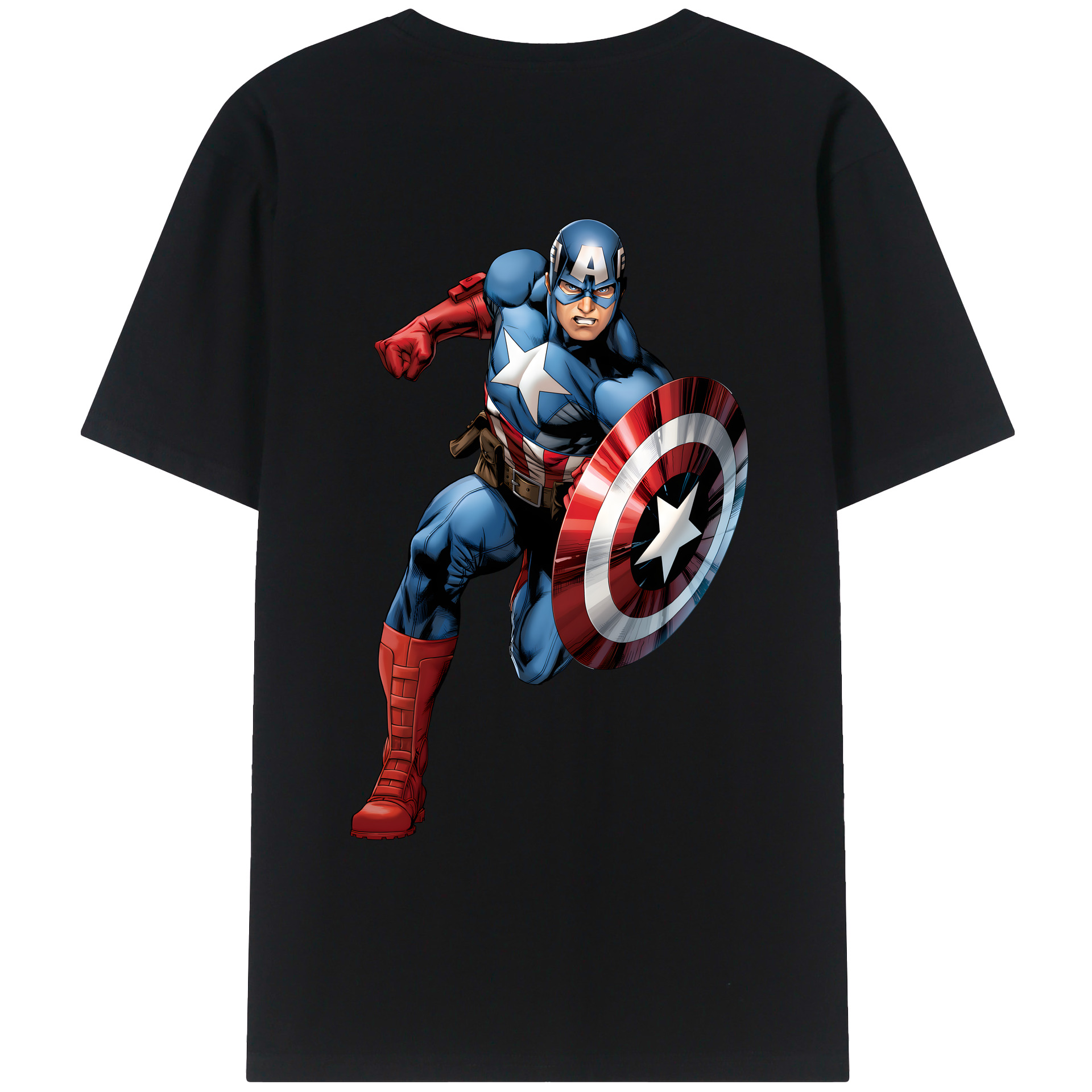 （画像用） アベンジャーズ The Avengers 綿100％ メンズ半袖Tシャツ（バックプリント） 通気性