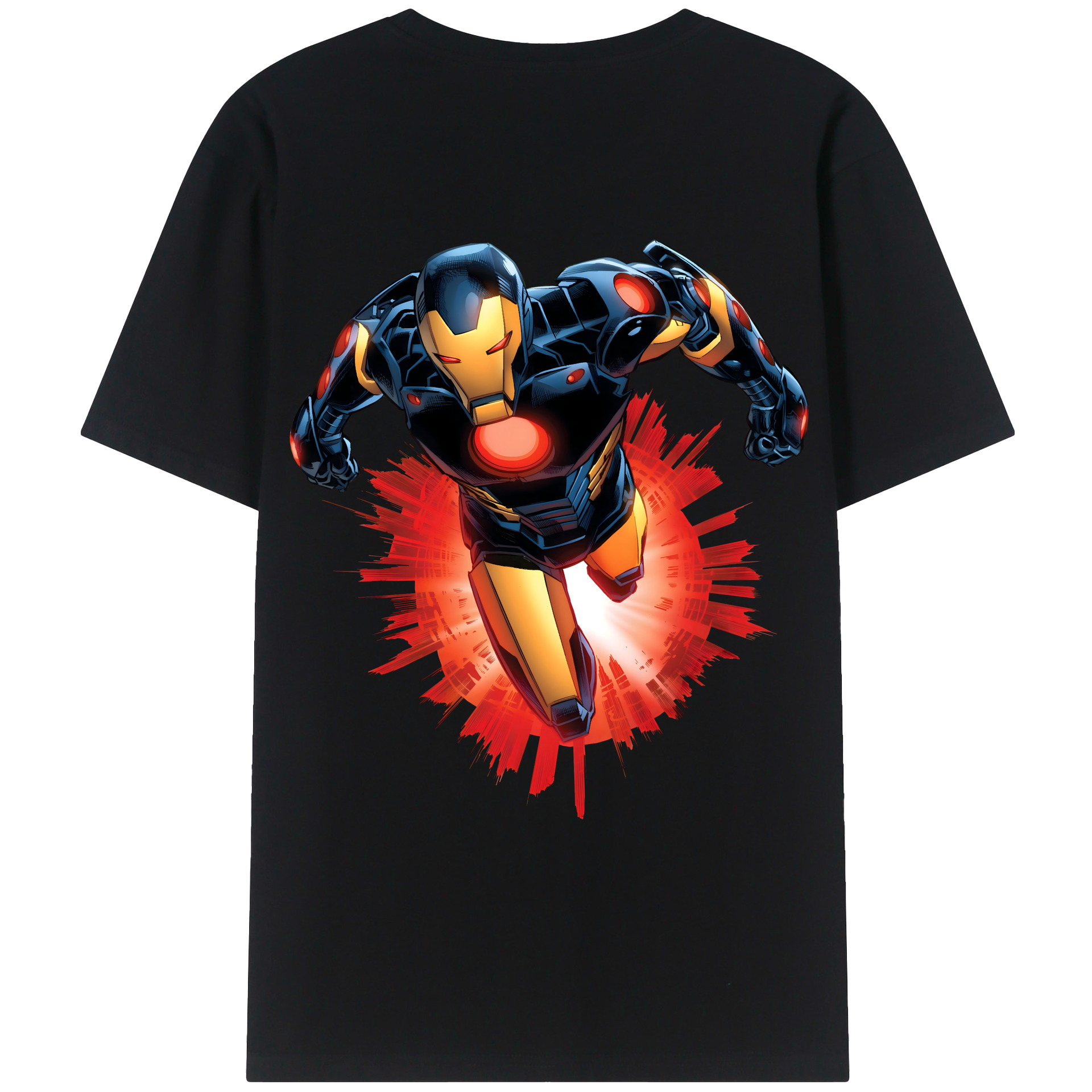 （画像用） アベンジャーズ The Avengers 綿100％ メンズ半袖Tシャツ（バックプリント） 通気性