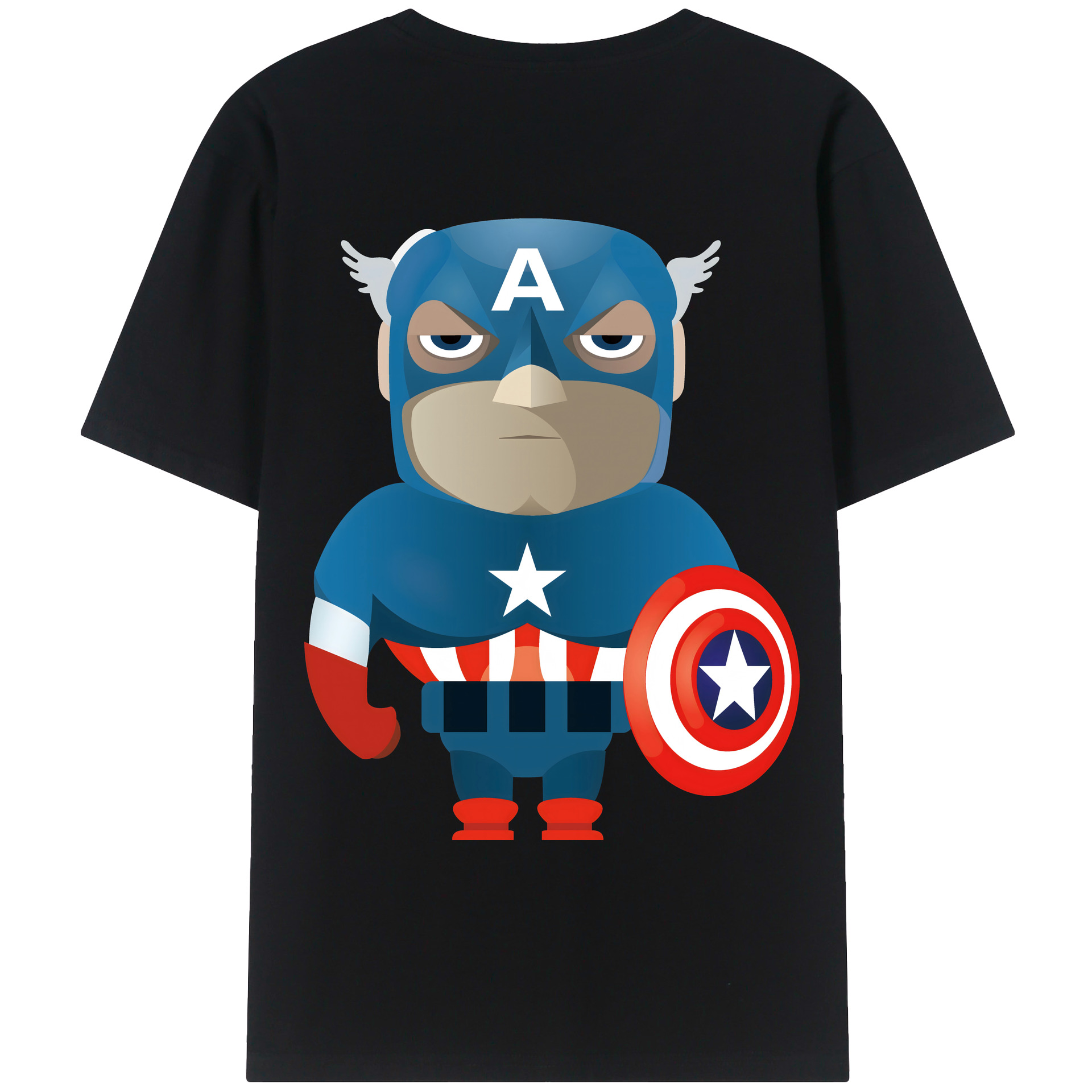 （画像用） アベンジャーズ The Avengers 綿100％ メンズ半袖Tシャツ（バックプリント） 通気性