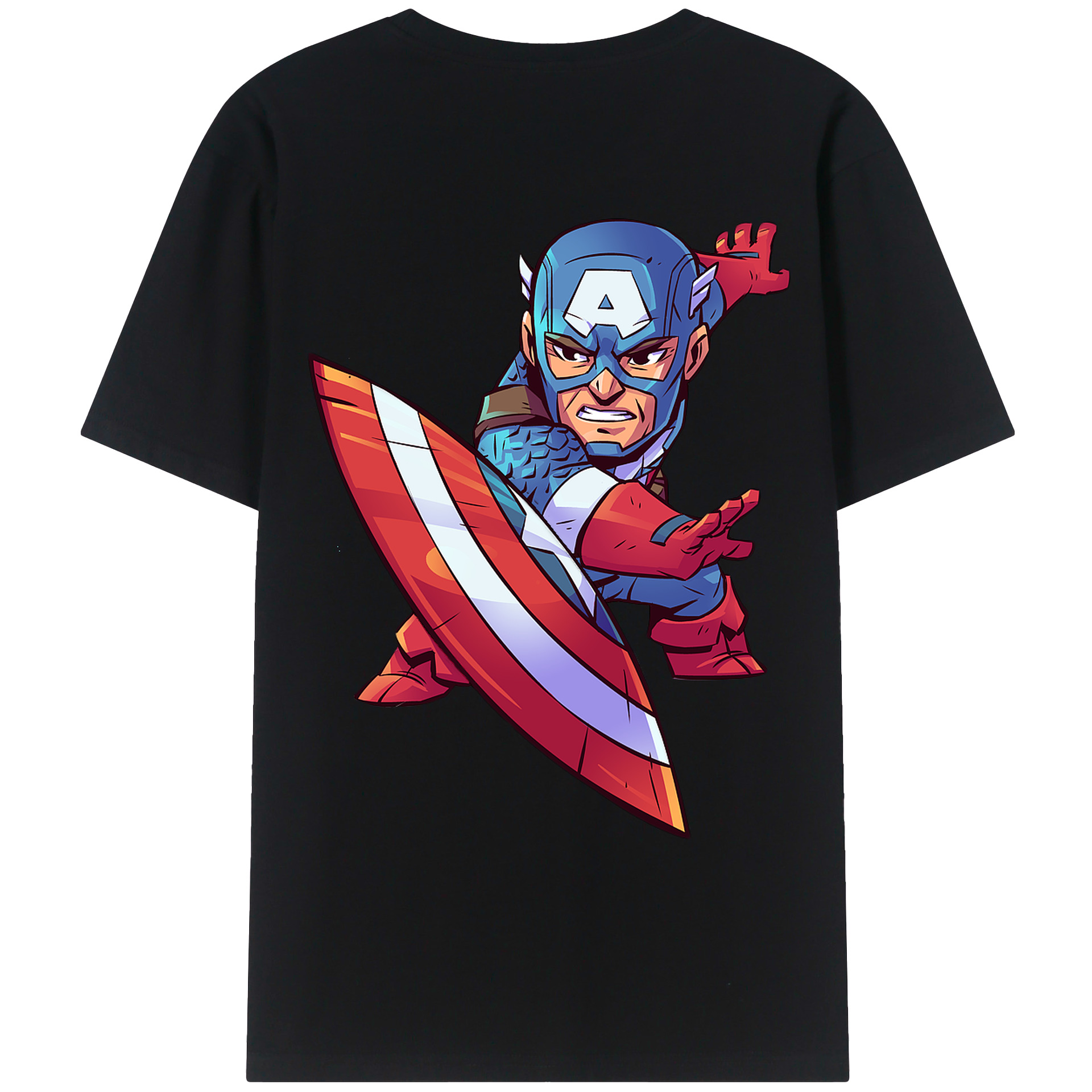 （画像用） アベンジャーズ The Avengers 綿100％ メンズ半袖Tシャツ（バックプリント） 通気性