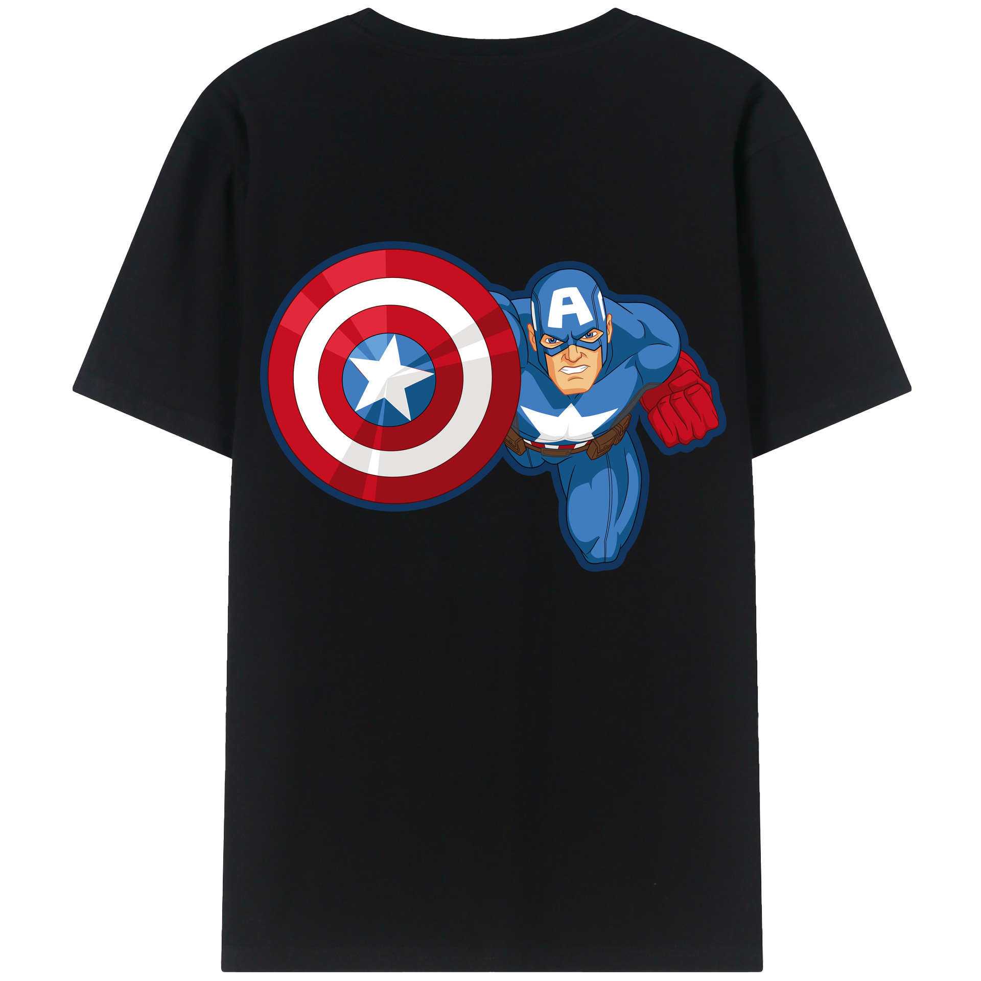 （画像用） アベンジャーズ The Avengers 綿100％ メンズ半袖Tシャツ（バックプリント） 通気性