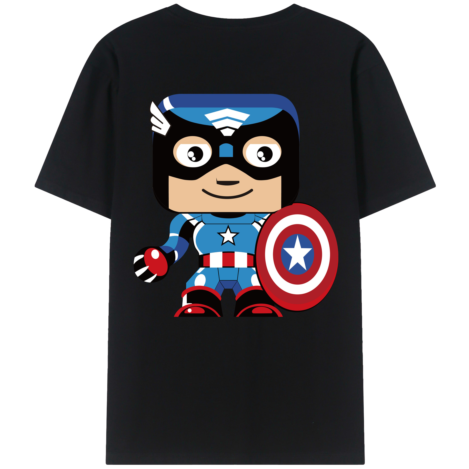 （画像用） アベンジャーズ The Avengers 綿100％ メンズ半袖Tシャツ（バックプリント） 通気性