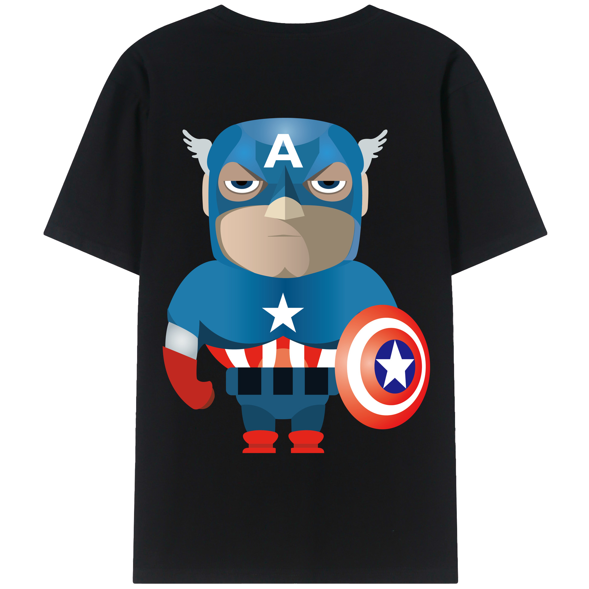（画像用） アベンジャーズ The Avengers 綿100％ メンズ半袖Tシャツ（バックプリント） 通気性