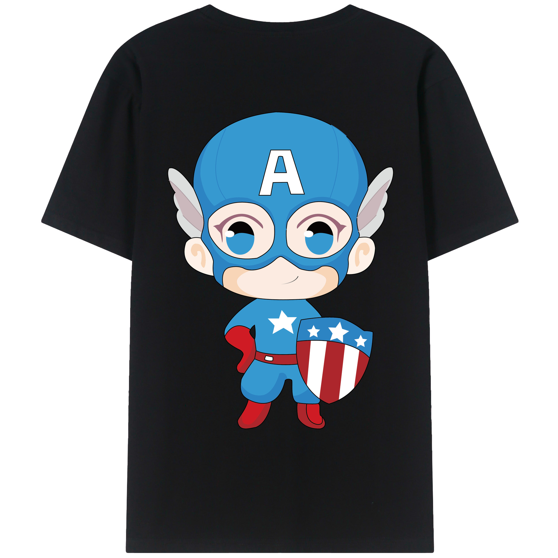 （画像用） アベンジャーズ The Avengers 綿100％ メンズ半袖Tシャツ（バックプリント） 通気性
