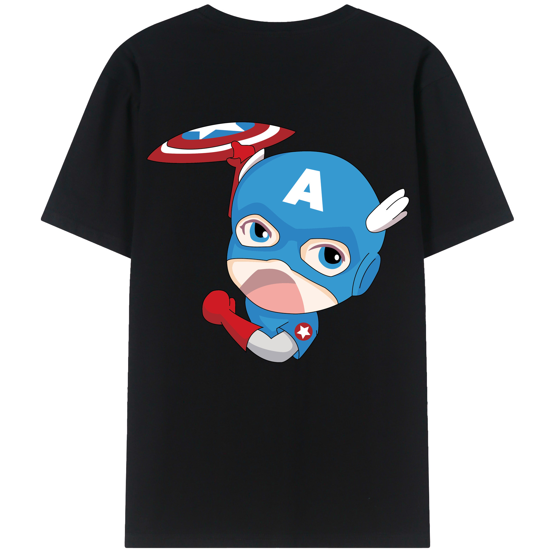 （画像用） アベンジャーズ The Avengers 綿100％ メンズ半袖Tシャツ（バックプリント） 通気性