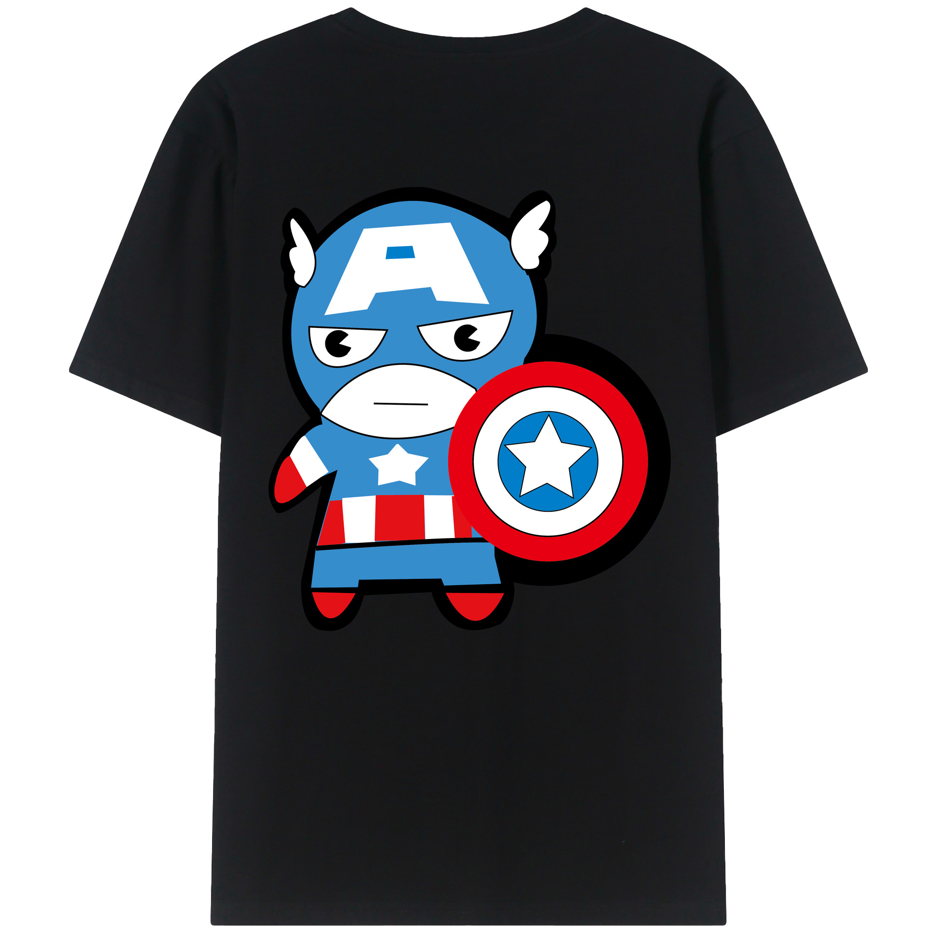 （画像用） アベンジャーズ The Avengers 綿100％ メンズ半袖Tシャツ（バックプリント） 通気性
