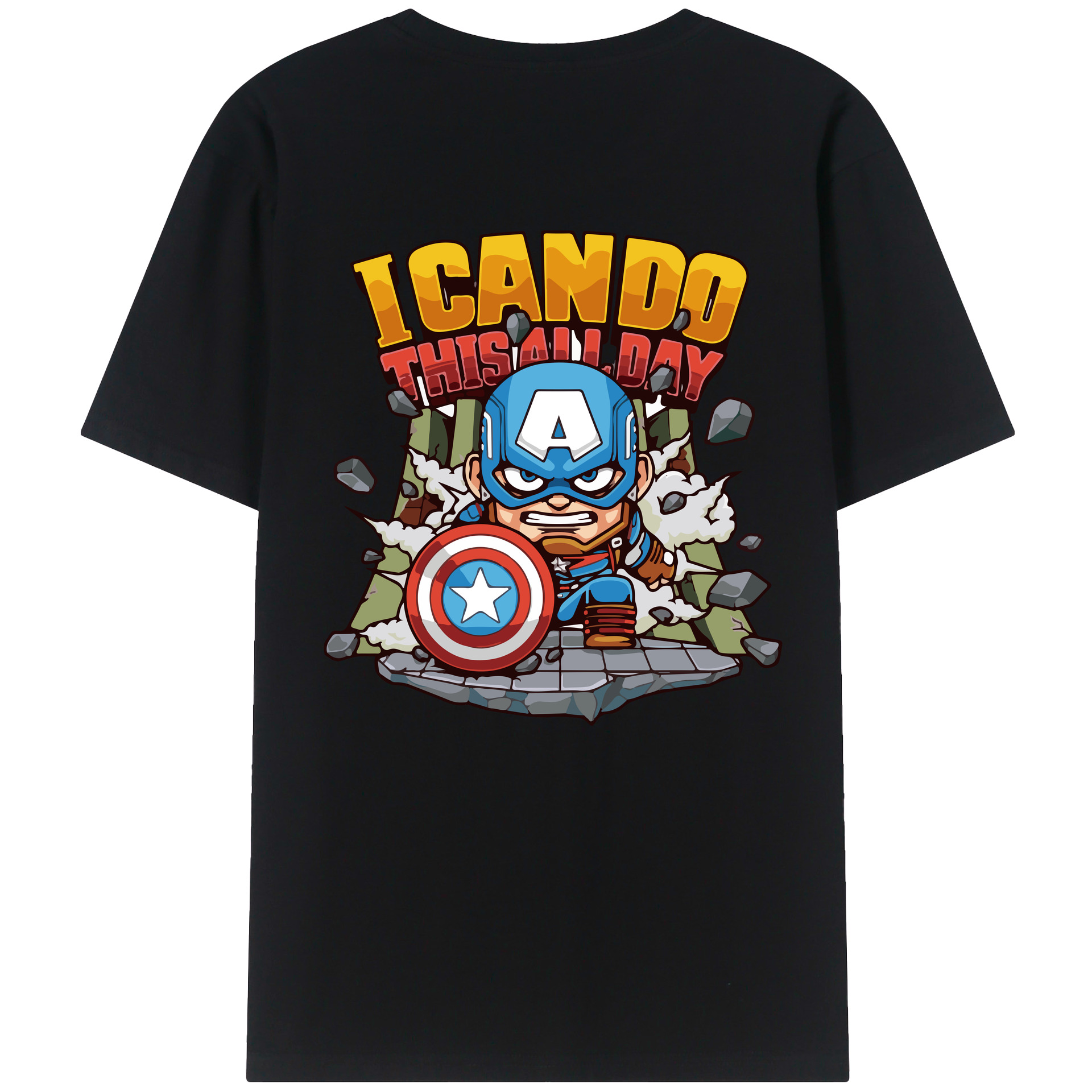 （画像用） アベンジャーズ The Avengers 綿100％ メンズ半袖Tシャツ（バックプリント） 通気性