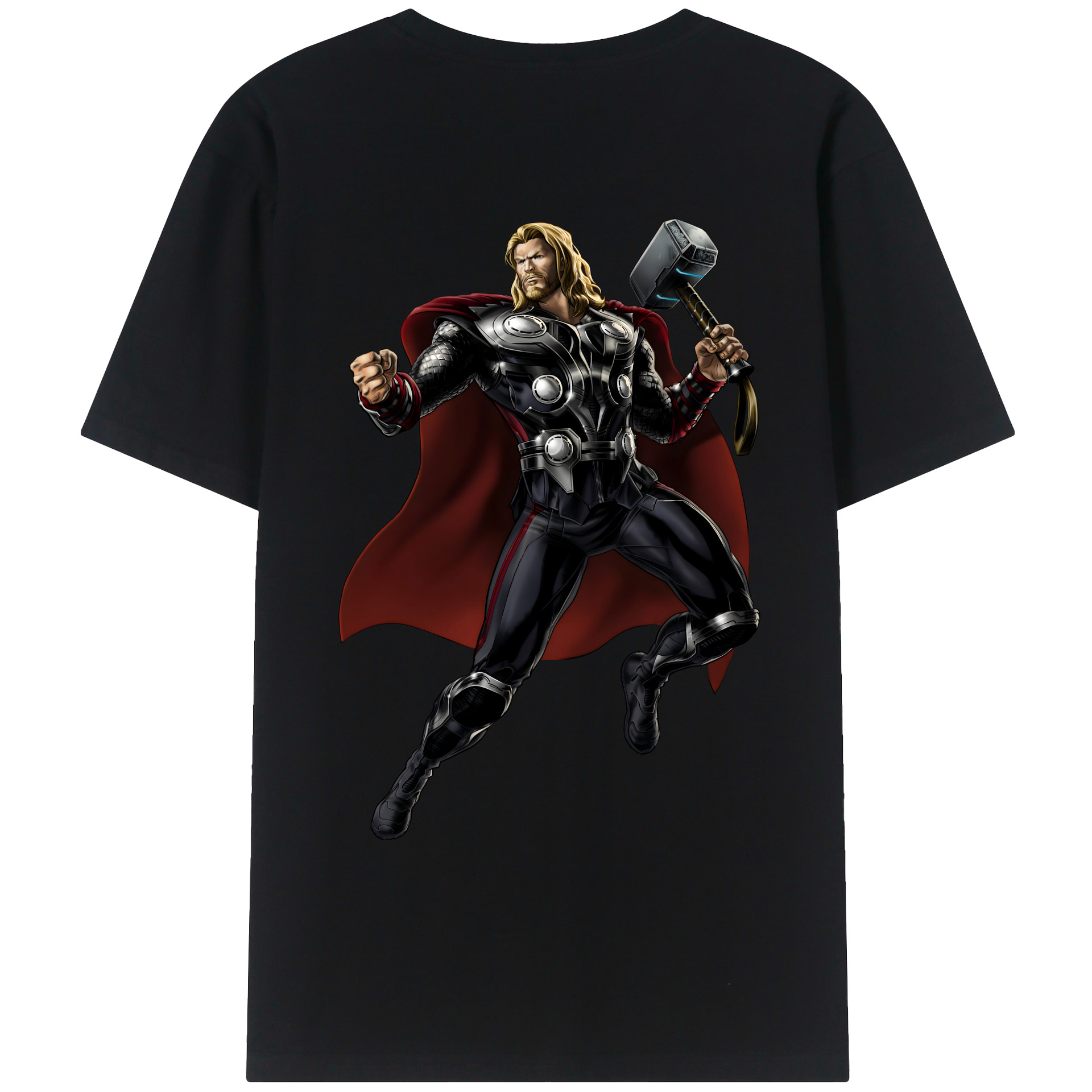 （画像用） アベンジャーズ The Avengers 綿100％ メンズ半袖Tシャツ（バックプリント） 通気性