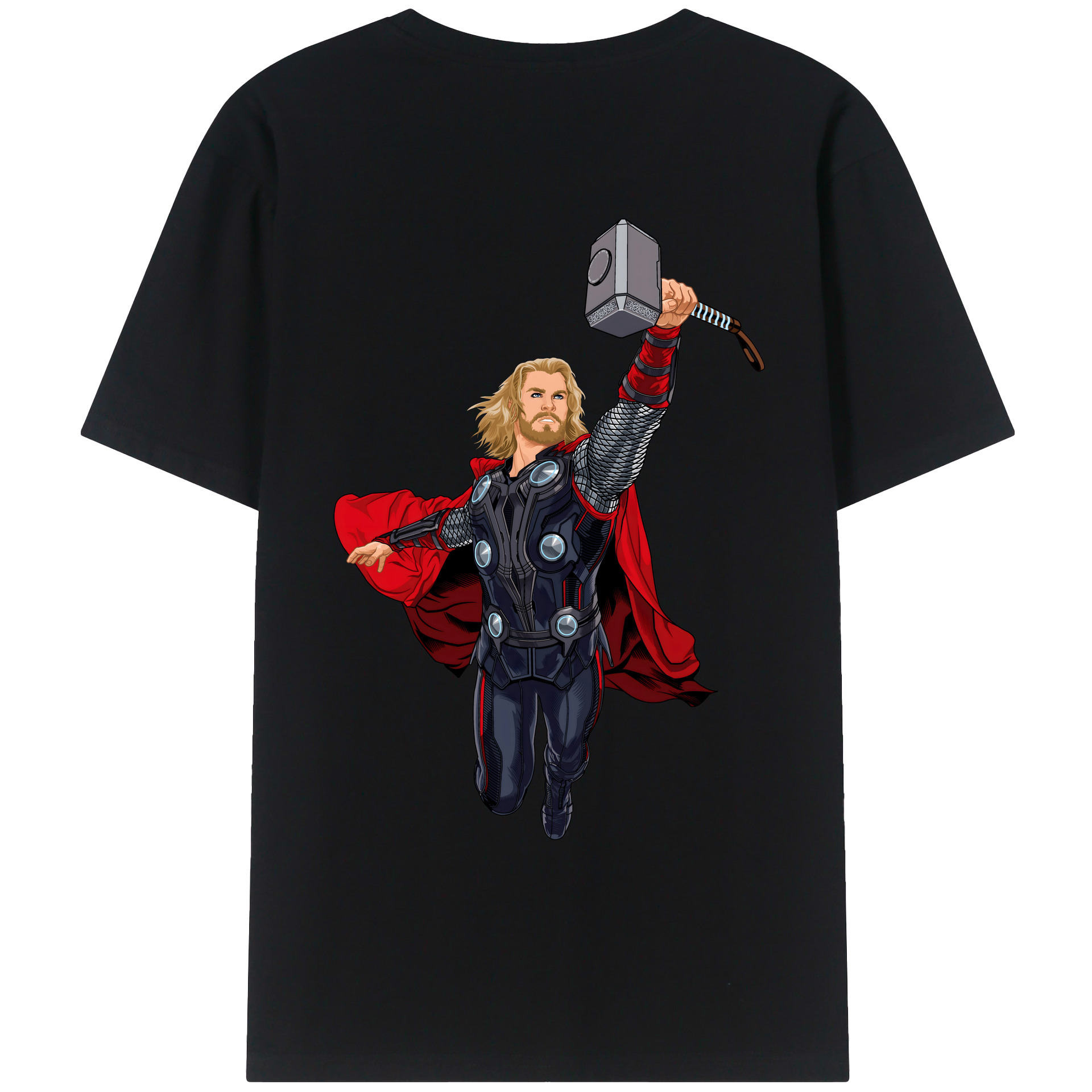 （画像用） アベンジャーズ The Avengers 綿100％ メンズ半袖Tシャツ（バックプリント） 通気性