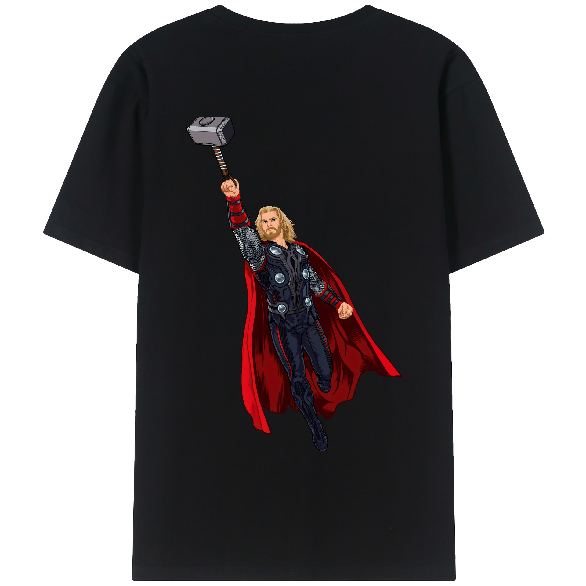 （画像用） アベンジャーズ The Avengers 綿100％ メンズ半袖Tシャツ（バックプリント） 通気性