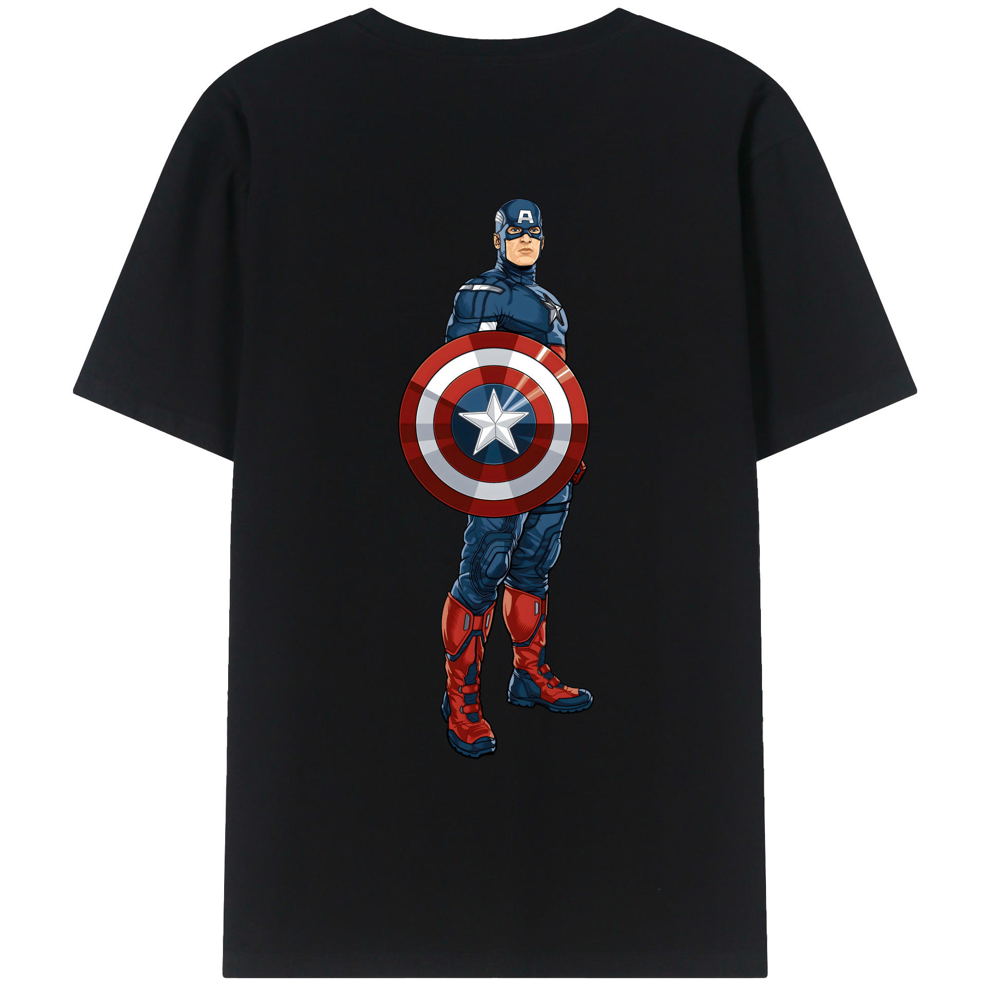 （画像用） アベンジャーズ The Avengers 綿100％ メンズ半袖Tシャツ（バックプリント） 通気性