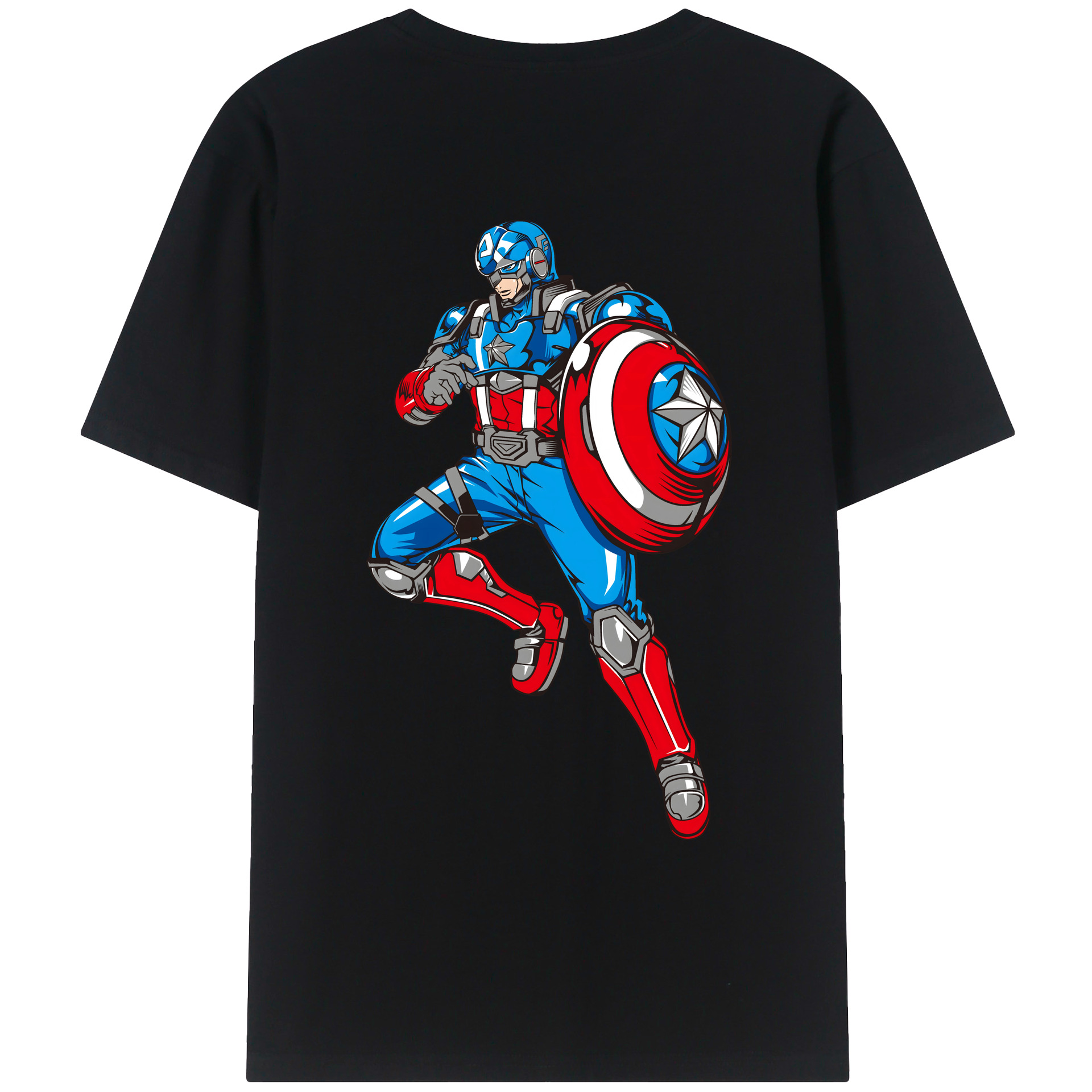 （画像用） アベンジャーズ The Avengers 綿100％ メンズ半袖Tシャツ（バックプリント） 通気性