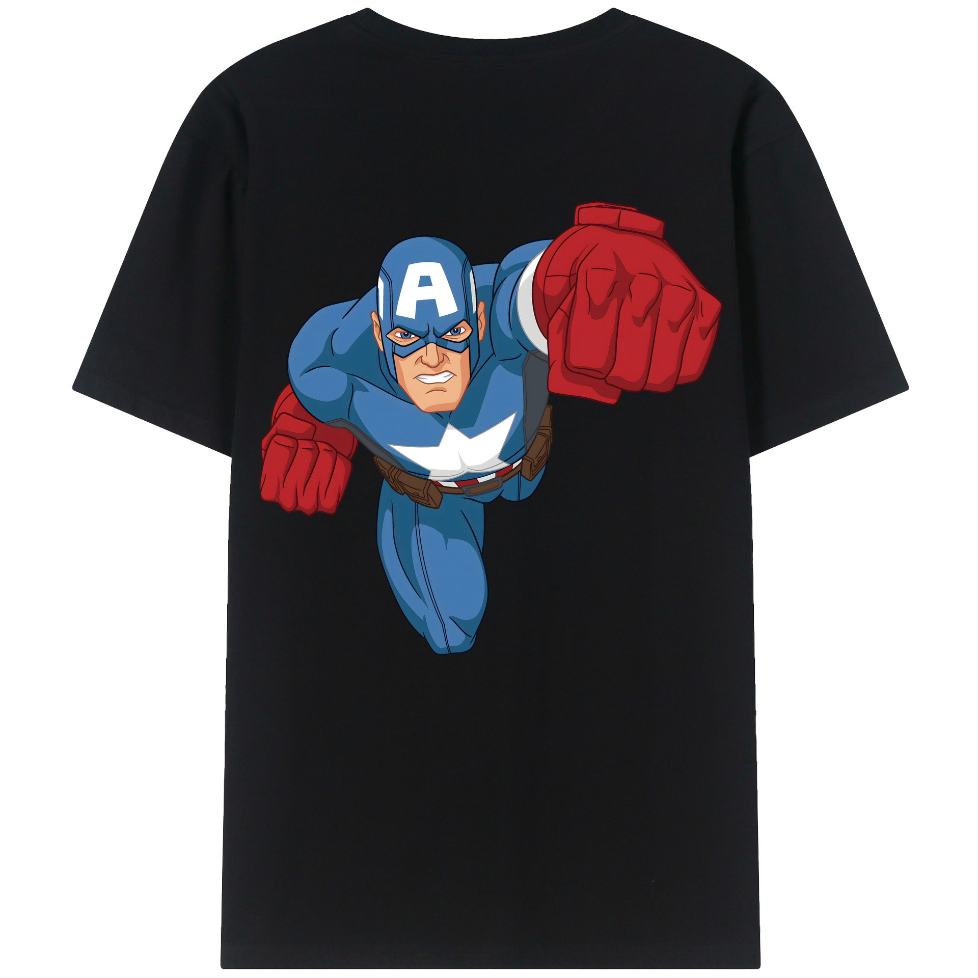 （画像用） アベンジャーズ The Avengers 綿100％ メンズ半袖Tシャツ（バックプリント） 通気性