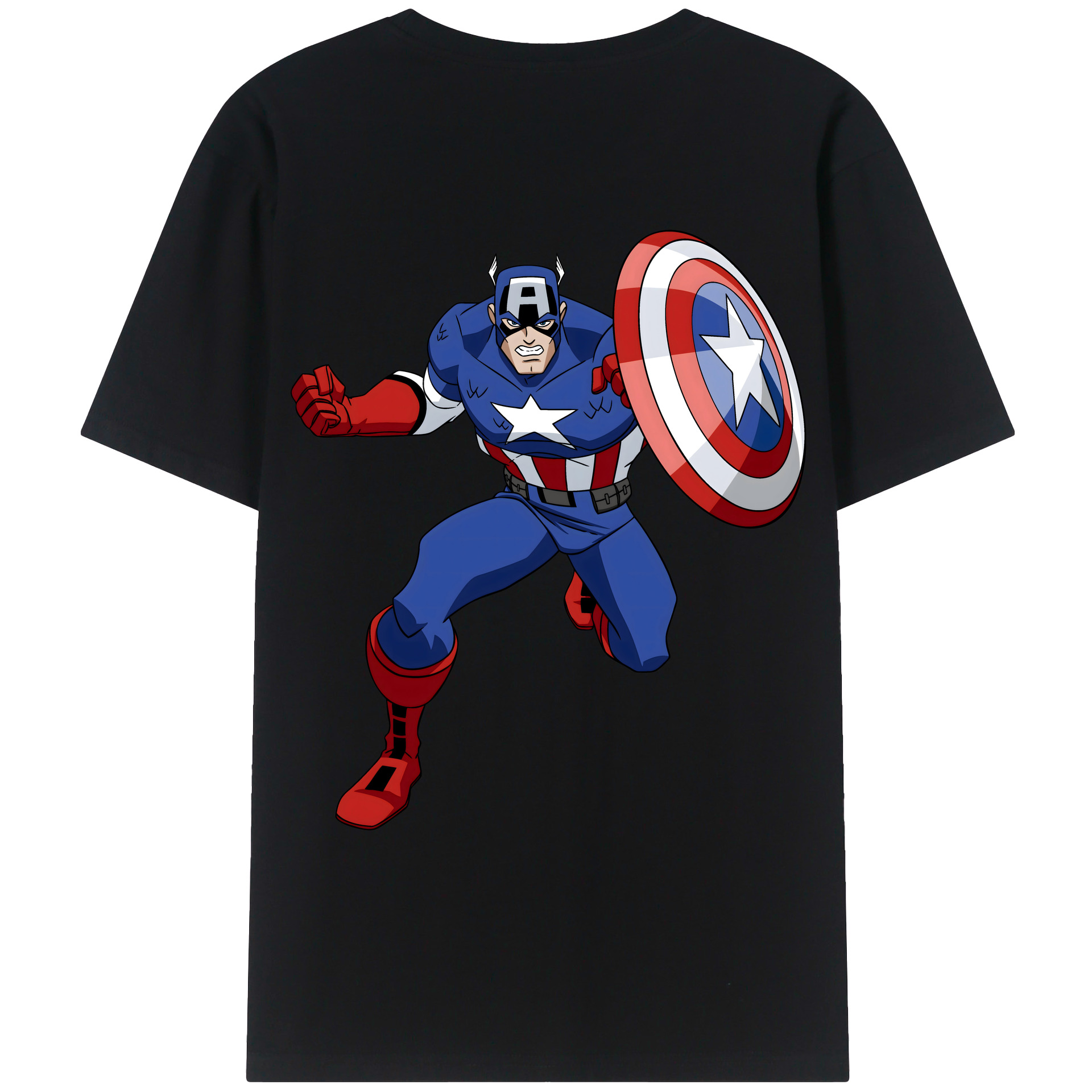 （画像用） アベンジャーズ The Avengers 綿100％ メンズ半袖Tシャツ（バックプリント） 通気性