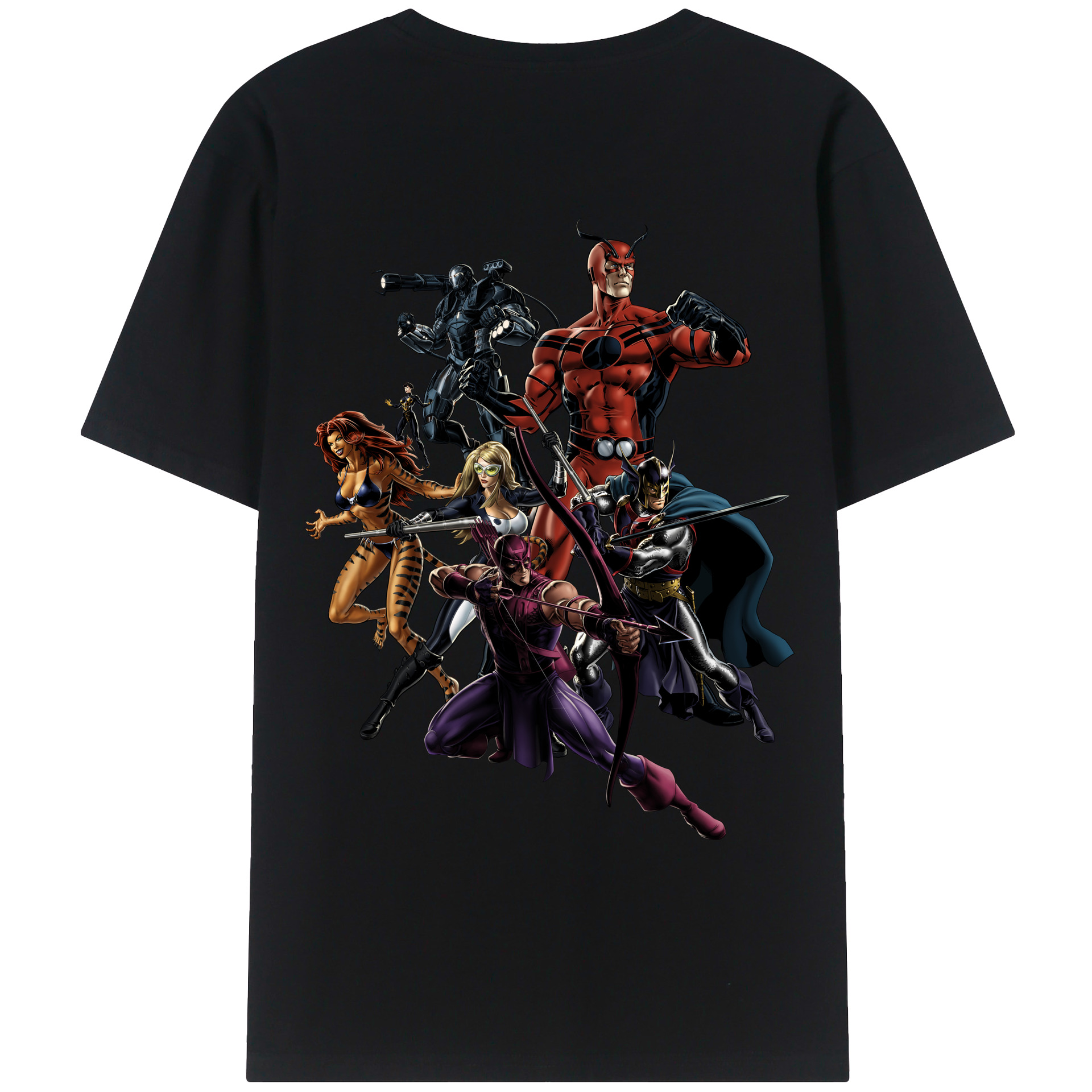 （画像用） アベンジャーズ The Avengers 綿100％ メンズ半袖Tシャツ（バックプリント） 通気性