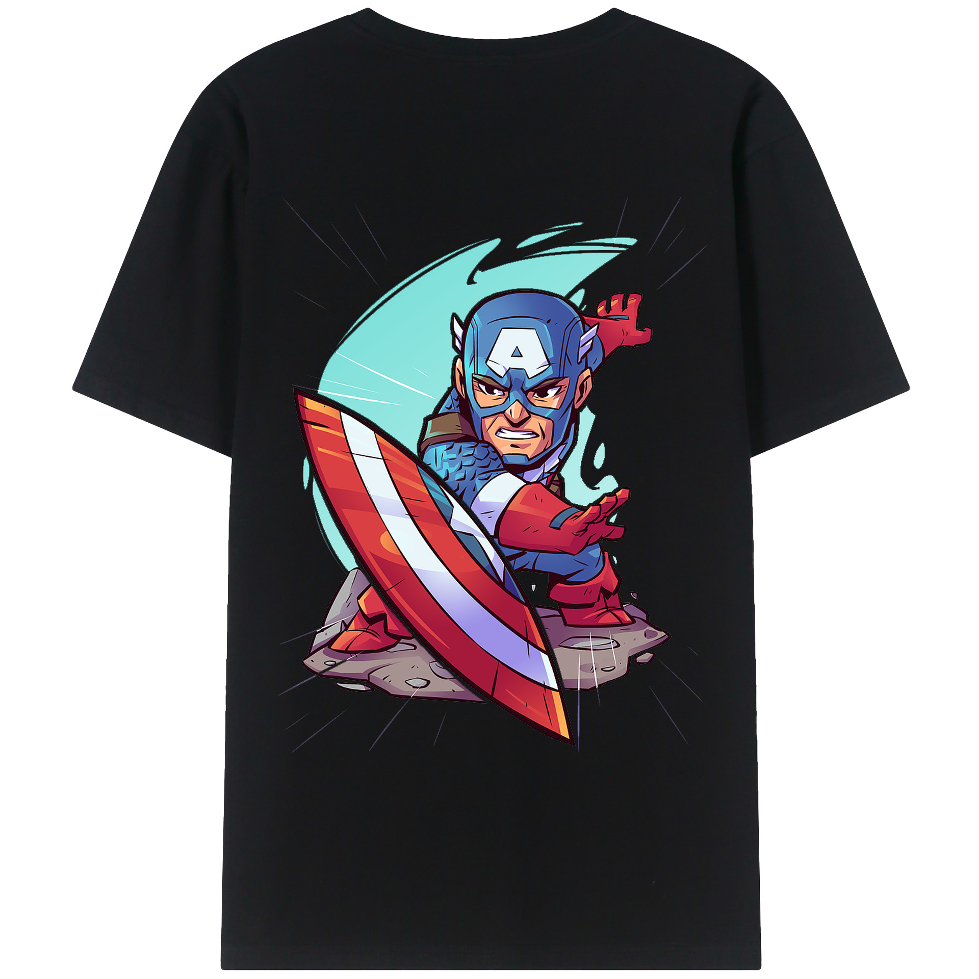 （画像用） アベンジャーズ The Avengers 綿100％ メンズ半袖Tシャツ（バックプリント） 通気性