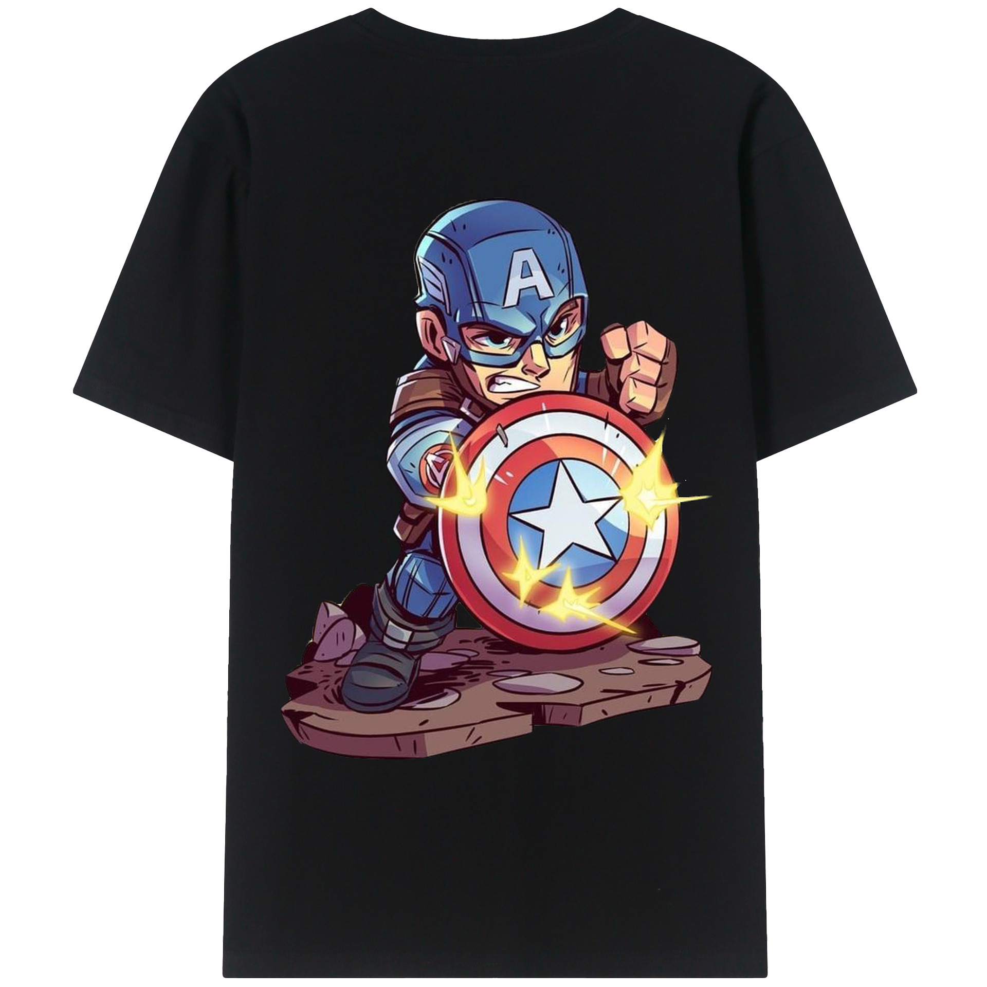 （画像用） アベンジャーズ The Avengers 綿100％ メンズ半袖Tシャツ（バックプリント） 通気性