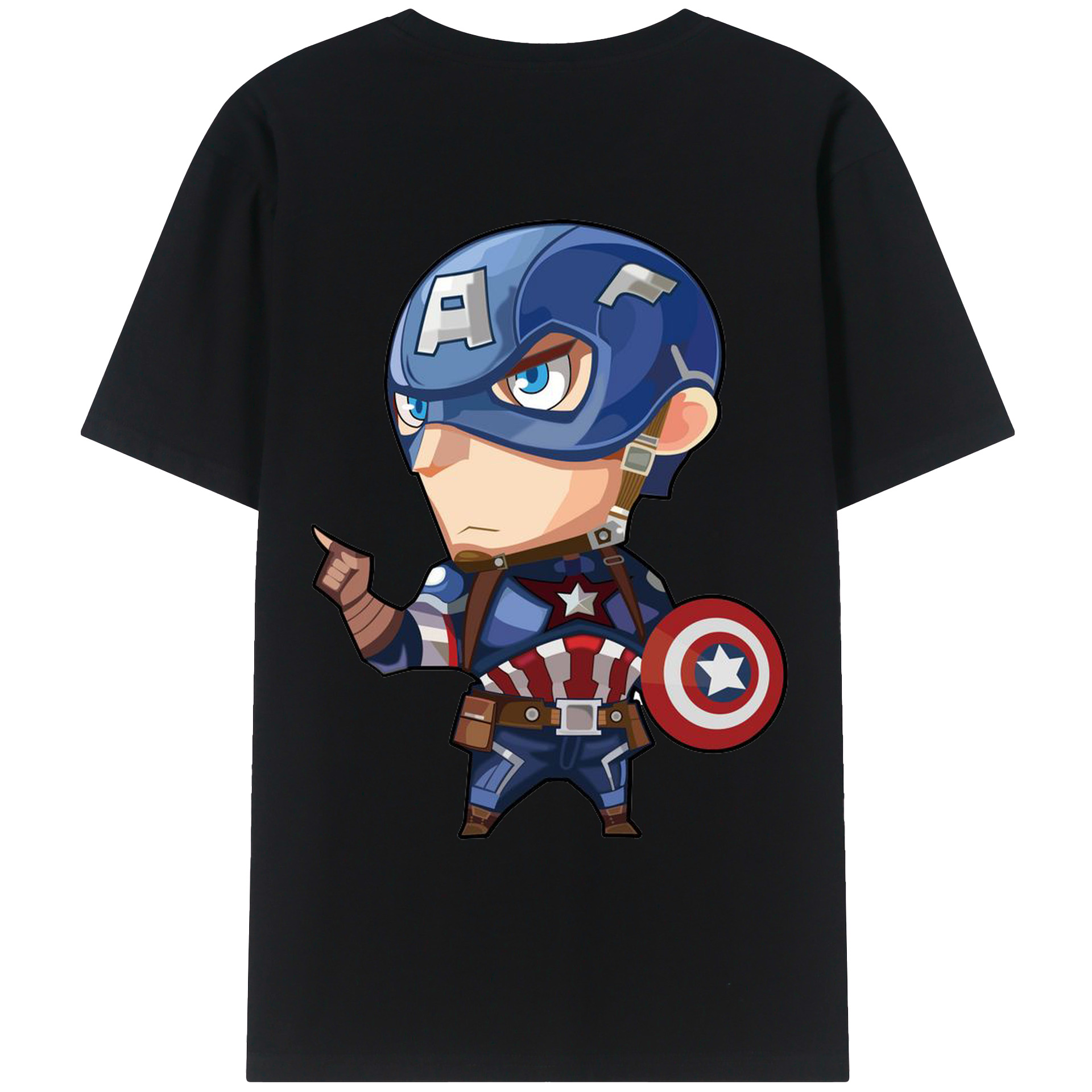 （画像用） アベンジャーズ The Avengers 綿100％ メンズ半袖Tシャツ（バックプリント） 通気性