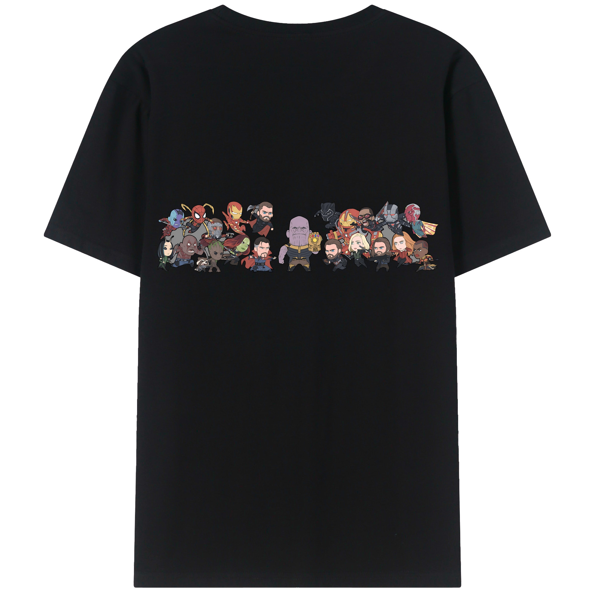 （画像用） アベンジャーズ The Avengers 綿100％ メンズ半袖Tシャツ（バックプリント） 通気性