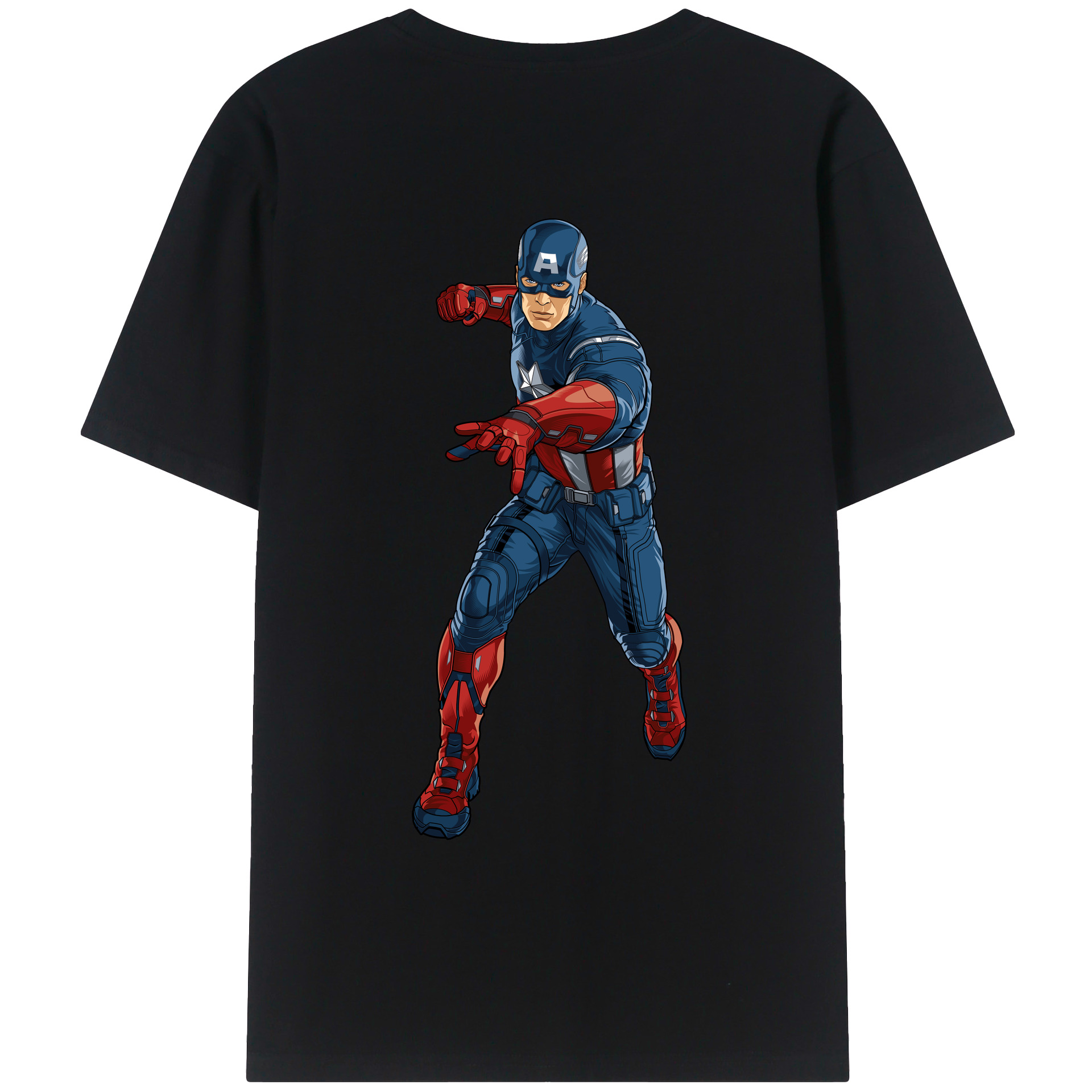（画像用） アベンジャーズ The Avengers 綿100％ メンズ半袖Tシャツ（バックプリント） 通気性