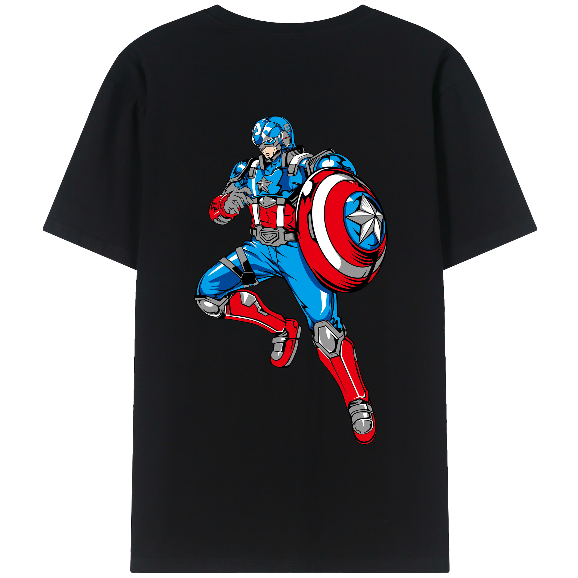 （画像用） アベンジャーズ The Avengers 綿100％ メンズ半袖Tシャツ（バックプリント） 通気性