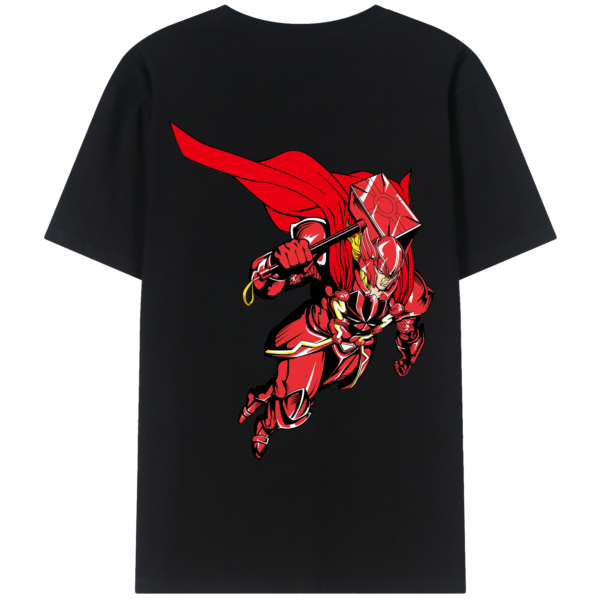 （画像用） アベンジャーズ The Avengers 綿100％ メンズ半袖Tシャツ（バックプリント） 通気性