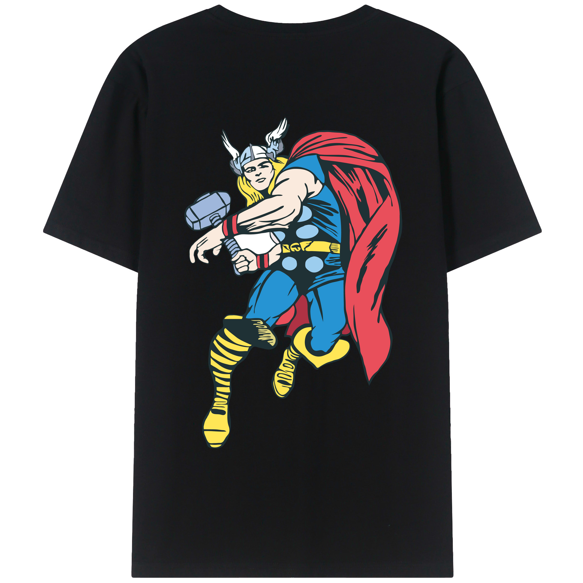 （画像用） アベンジャーズ The Avengers 綿100％ メンズ半袖Tシャツ（バックプリント） 通気性