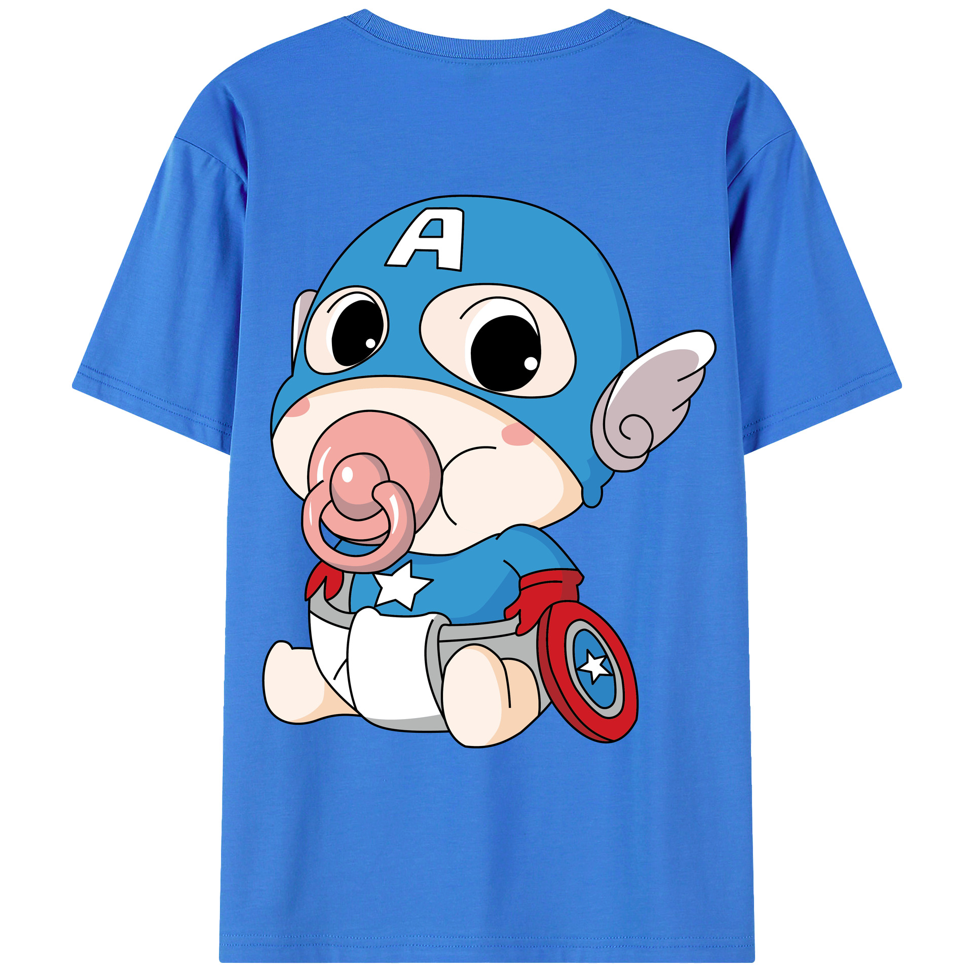 （画像用） アベンジャーズ The Avengers 綿100％ メンズ半袖Tシャツ（バックプリント） 通気性