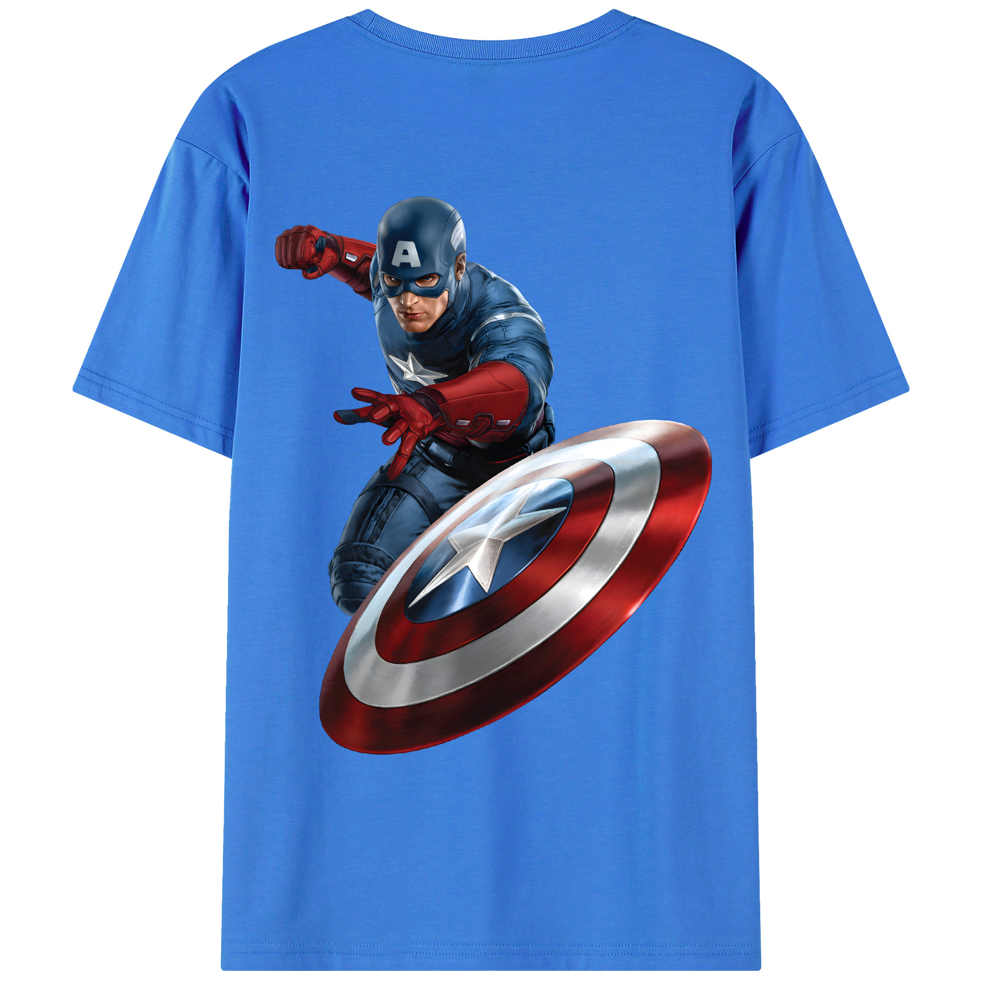 （画像用） アベンジャーズ The Avengers 綿100％ メンズ半袖Tシャツ（バックプリント） 通気性