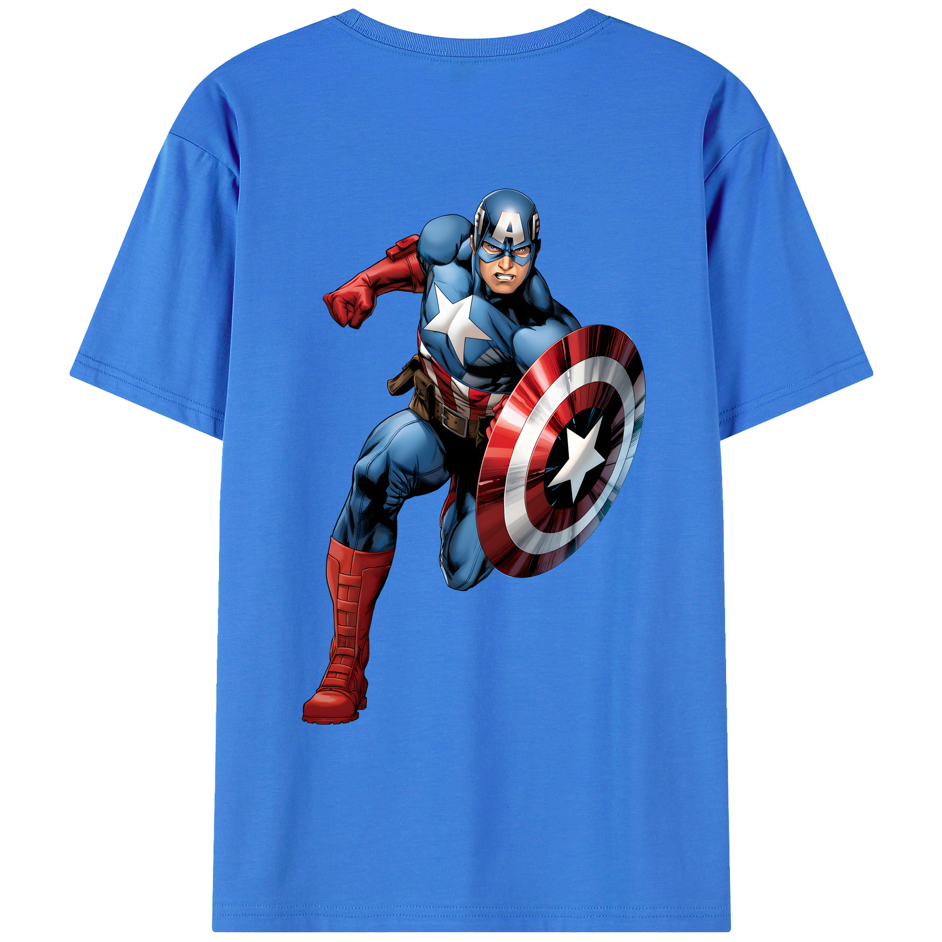 （画像用） アベンジャーズ The Avengers 綿100％ メンズ半袖Tシャツ（バックプリント） 通気性