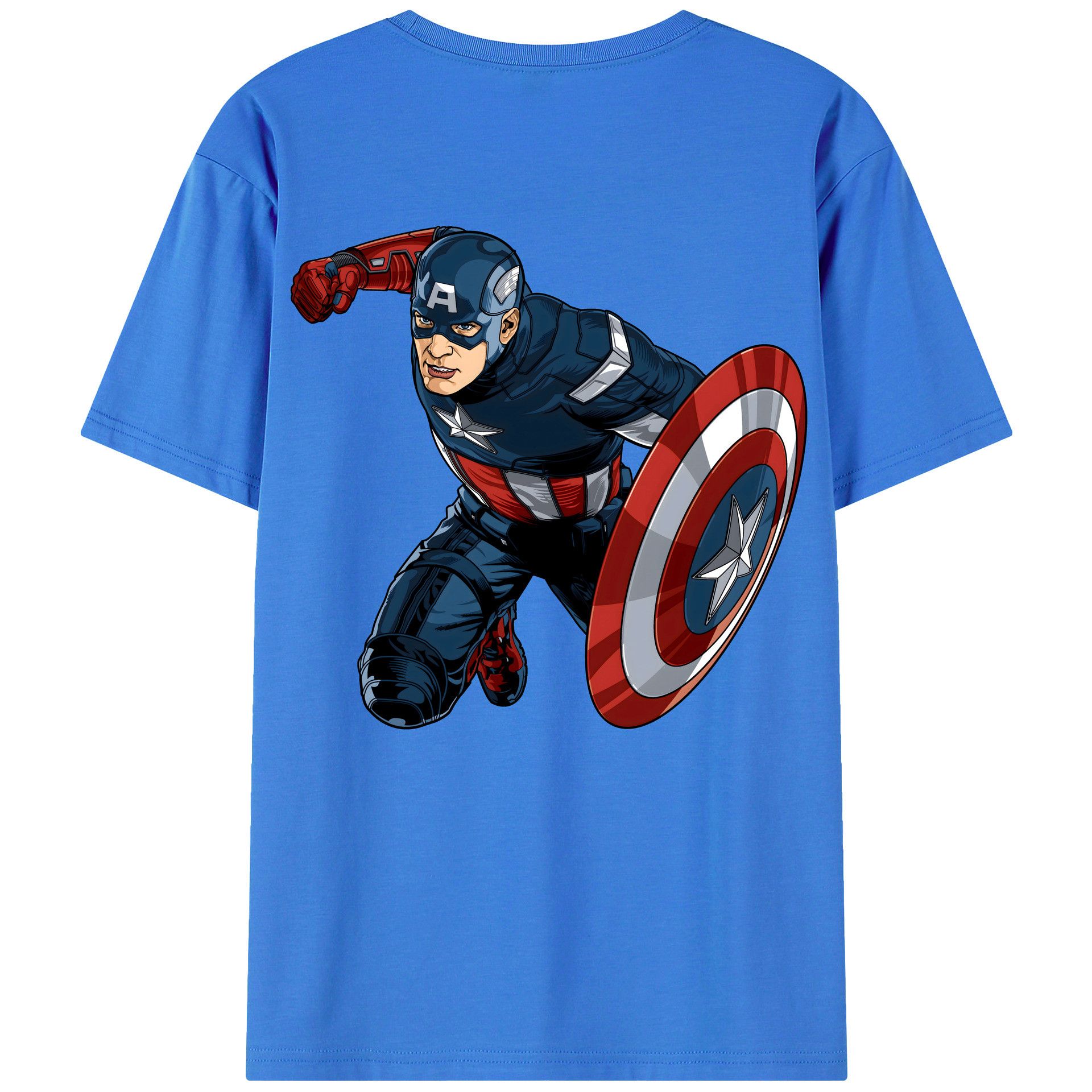 （画像用） アベンジャーズ The Avengers 綿100％ メンズ半袖Tシャツ（バックプリント） 通気性