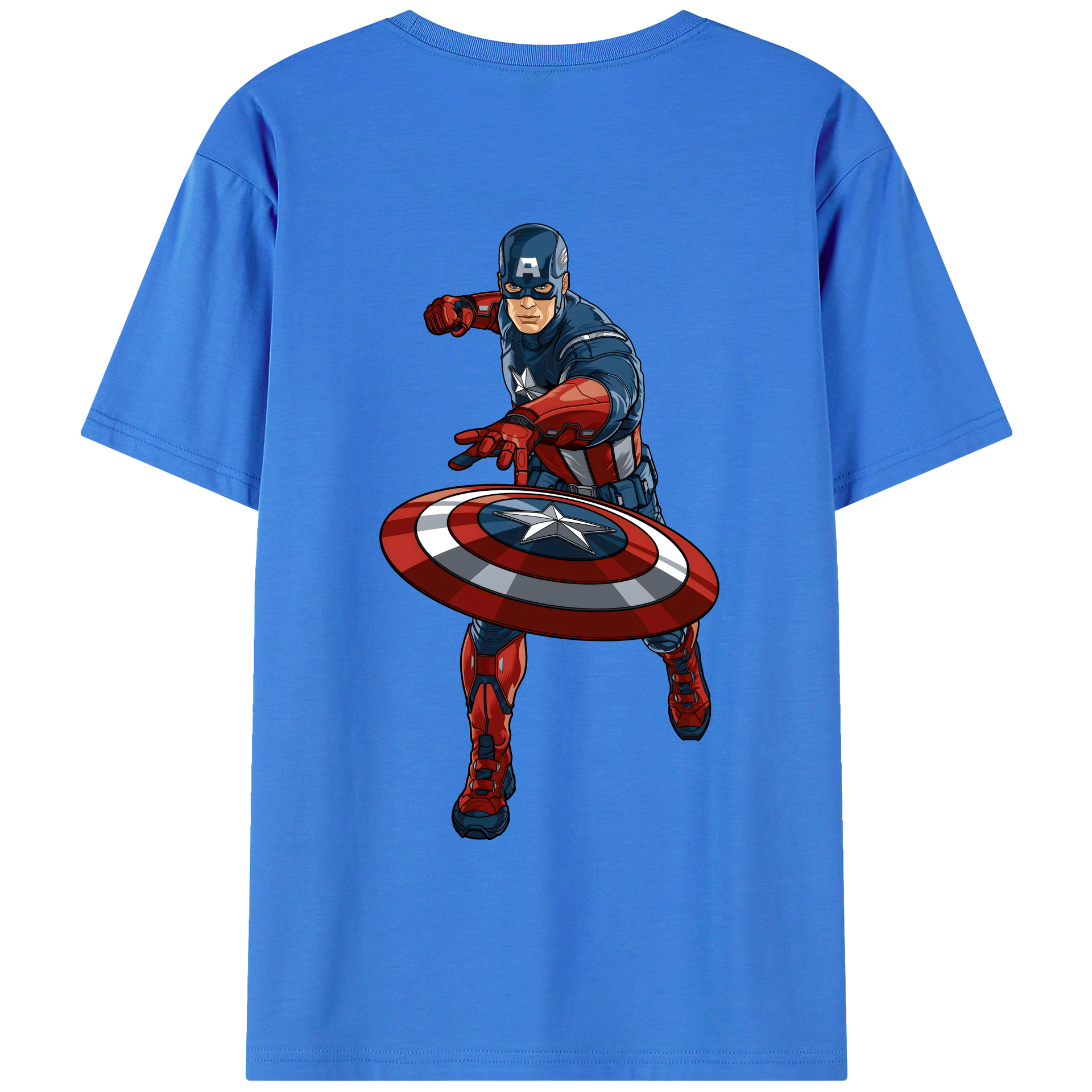 （画像用） アベンジャーズ The Avengers 綿100％ メンズ半袖Tシャツ（バックプリント） 通気性