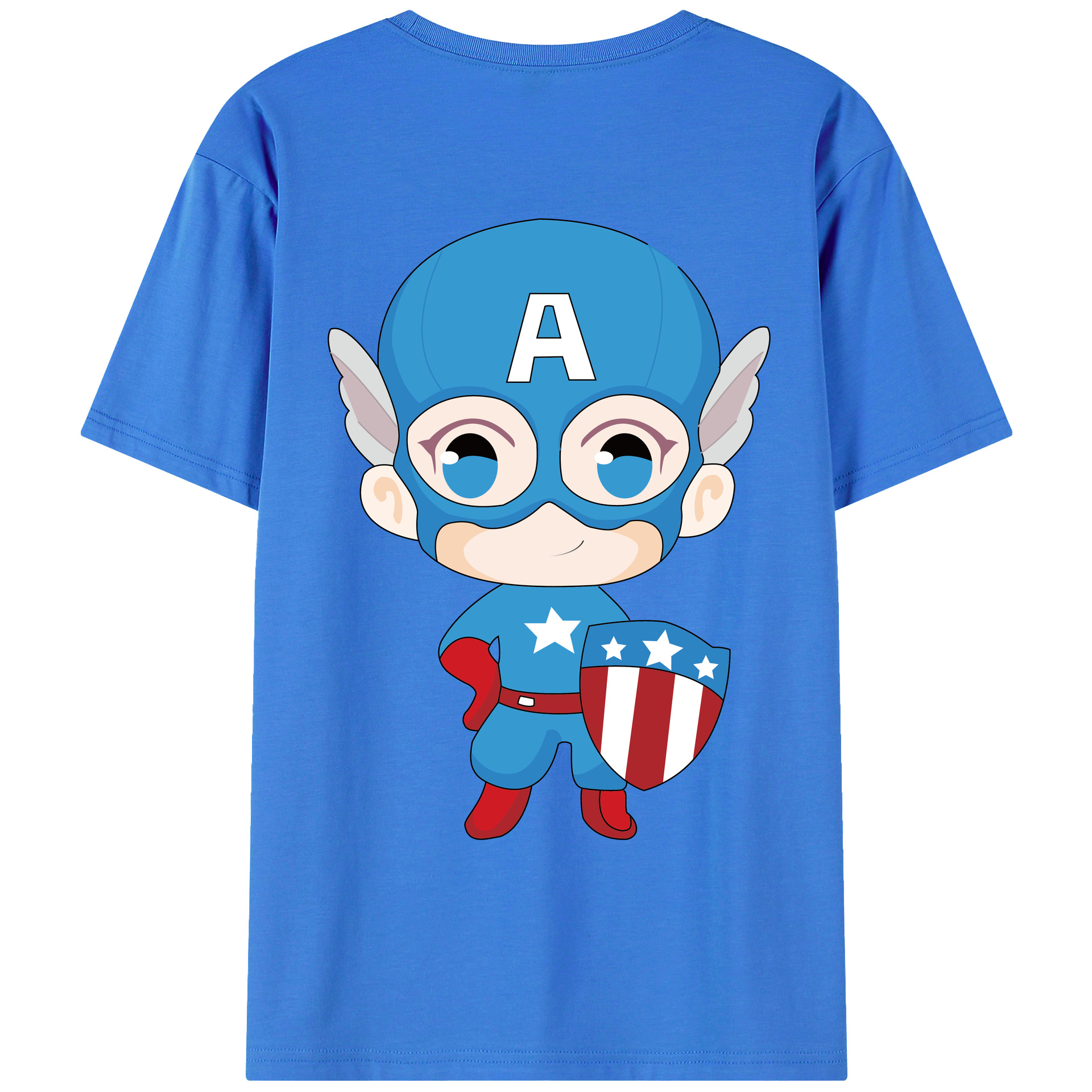 （画像用） アベンジャーズ The Avengers 綿100％ メンズ半袖Tシャツ（バックプリント） 通気性