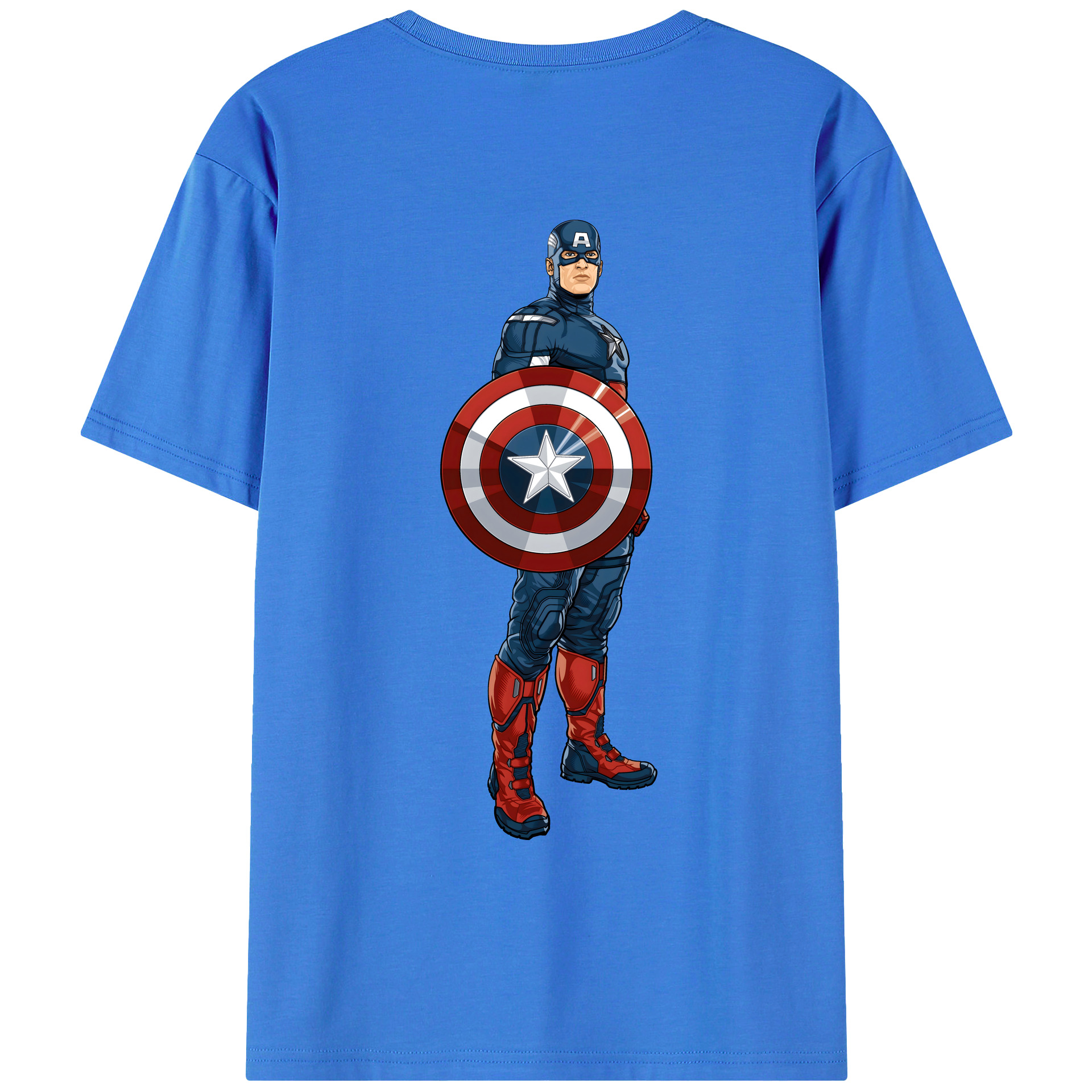 （画像用） アベンジャーズ The Avengers 綿100％ メンズ半袖Tシャツ（バックプリント） 通気性