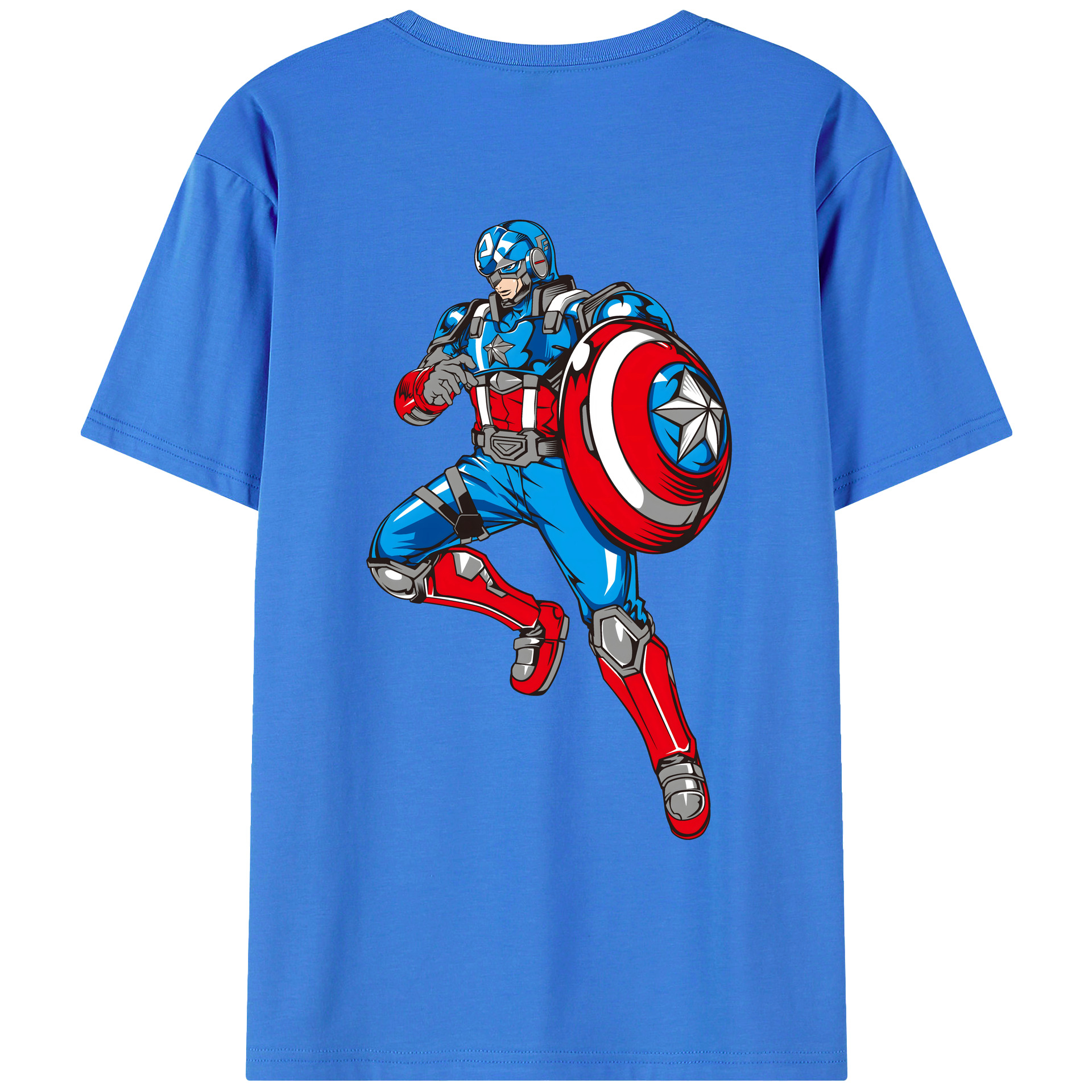 （画像用） アベンジャーズ The Avengers 綿100％ メンズ半袖Tシャツ（バックプリント） 通気性