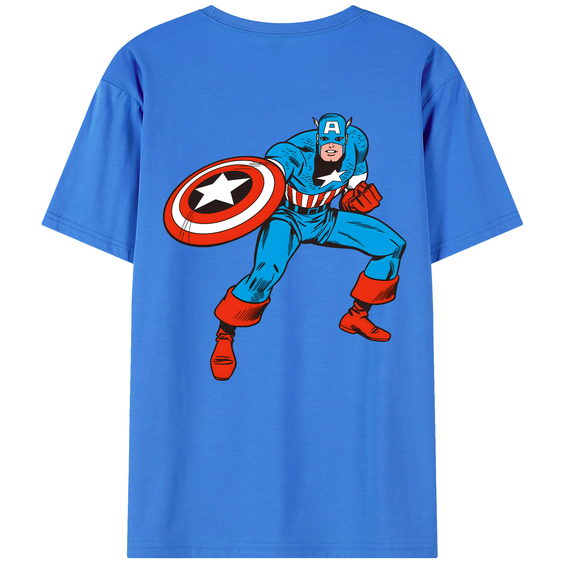 （画像用） アベンジャーズ The Avengers 綿100％ メンズ半袖Tシャツ（バックプリント） 通気性