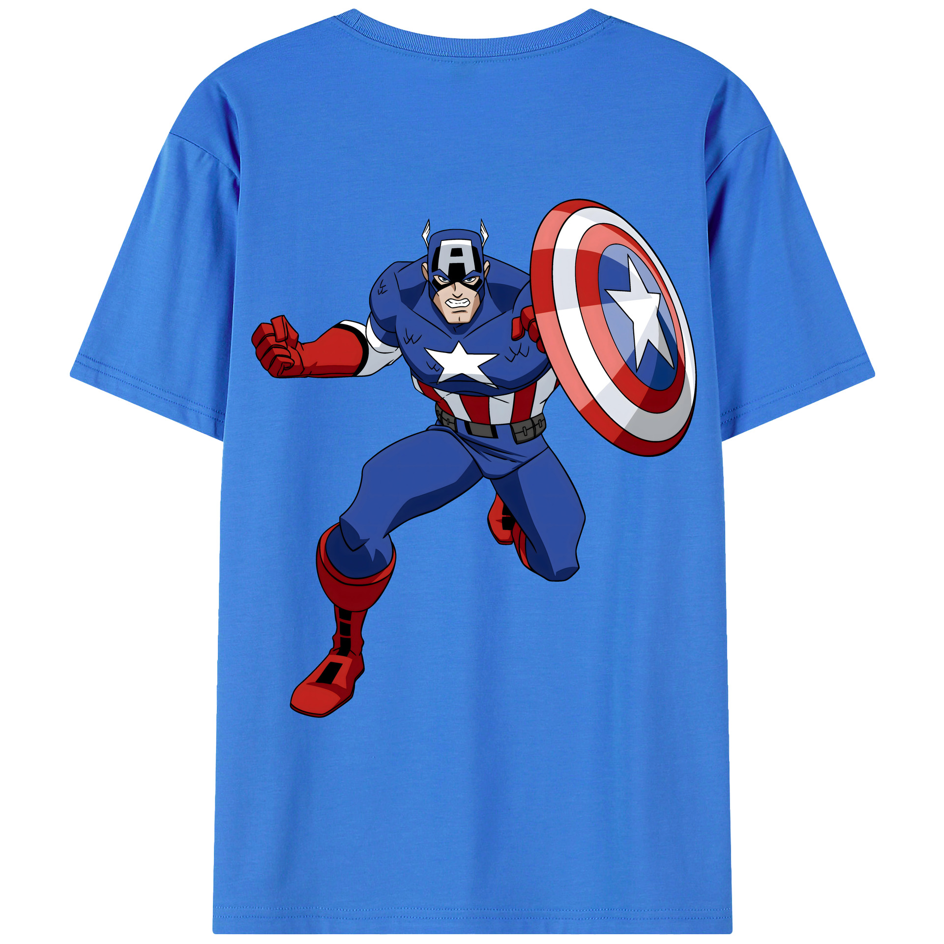 （画像用） アベンジャーズ The Avengers 綿100％ メンズ半袖Tシャツ（バックプリント） 通気性